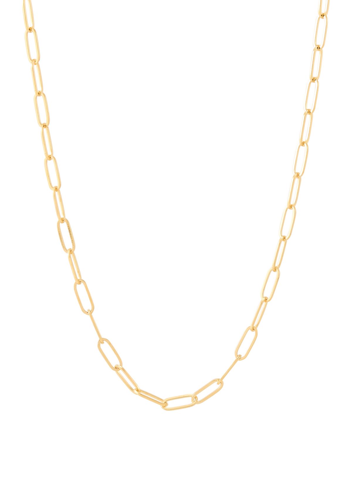 Solid Paperclip Chain in 10K Yellow Gold