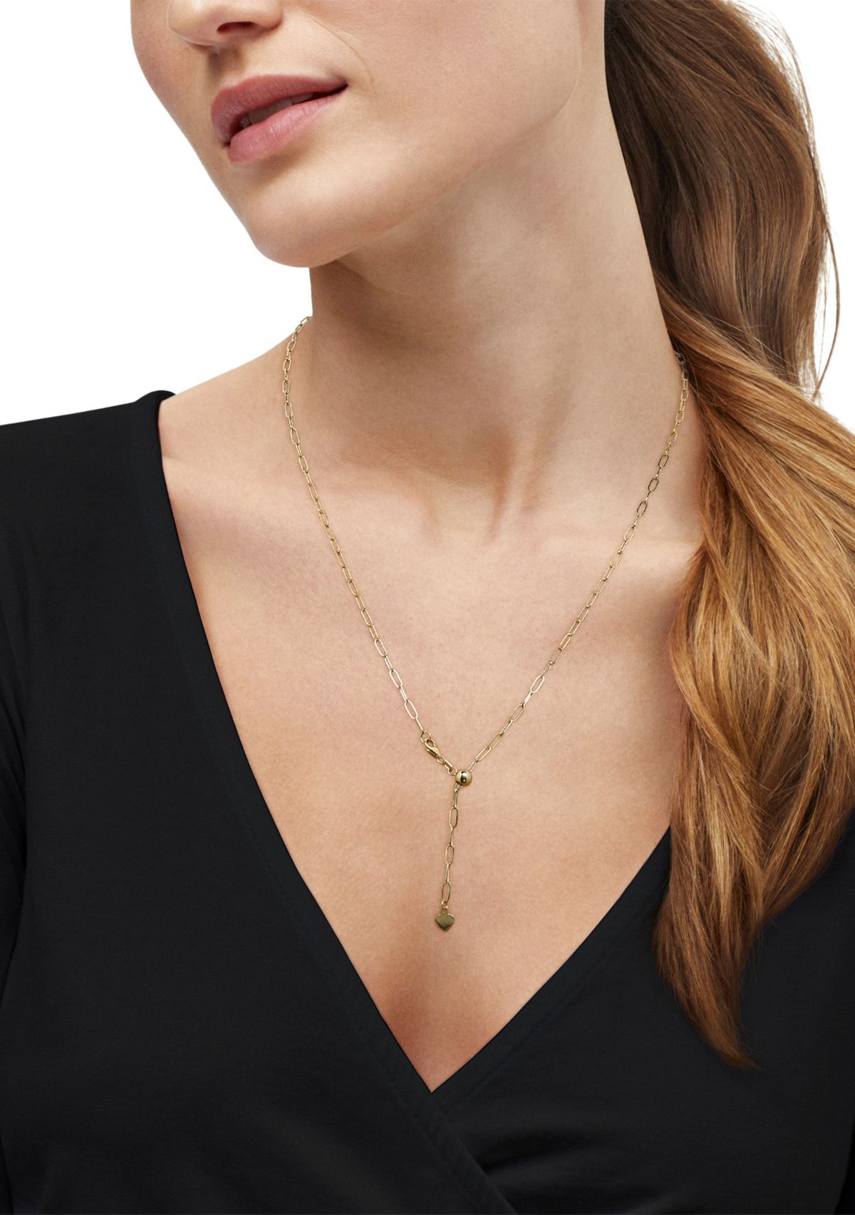 Solid Paperclip Chain in 10K Yellow Gold