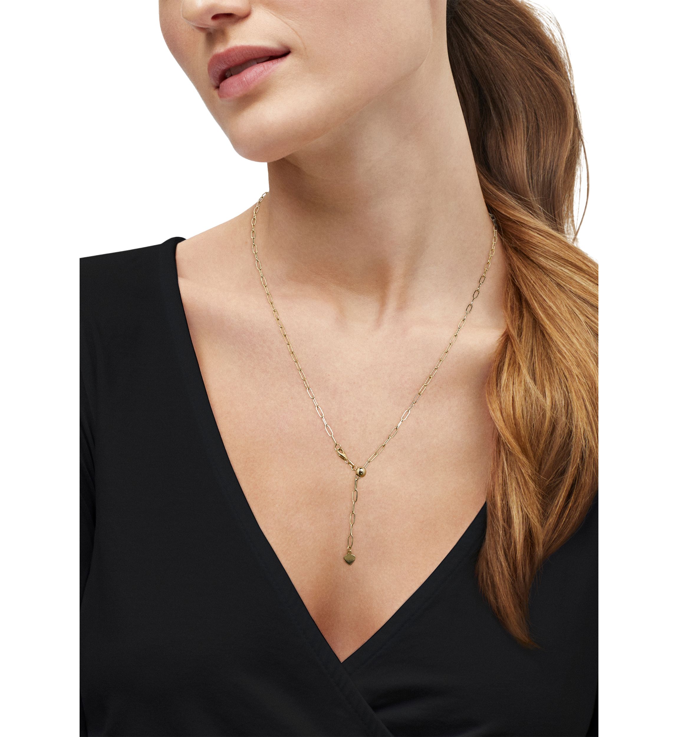 Solid Paperclip Chain in 10K Yellow Gold