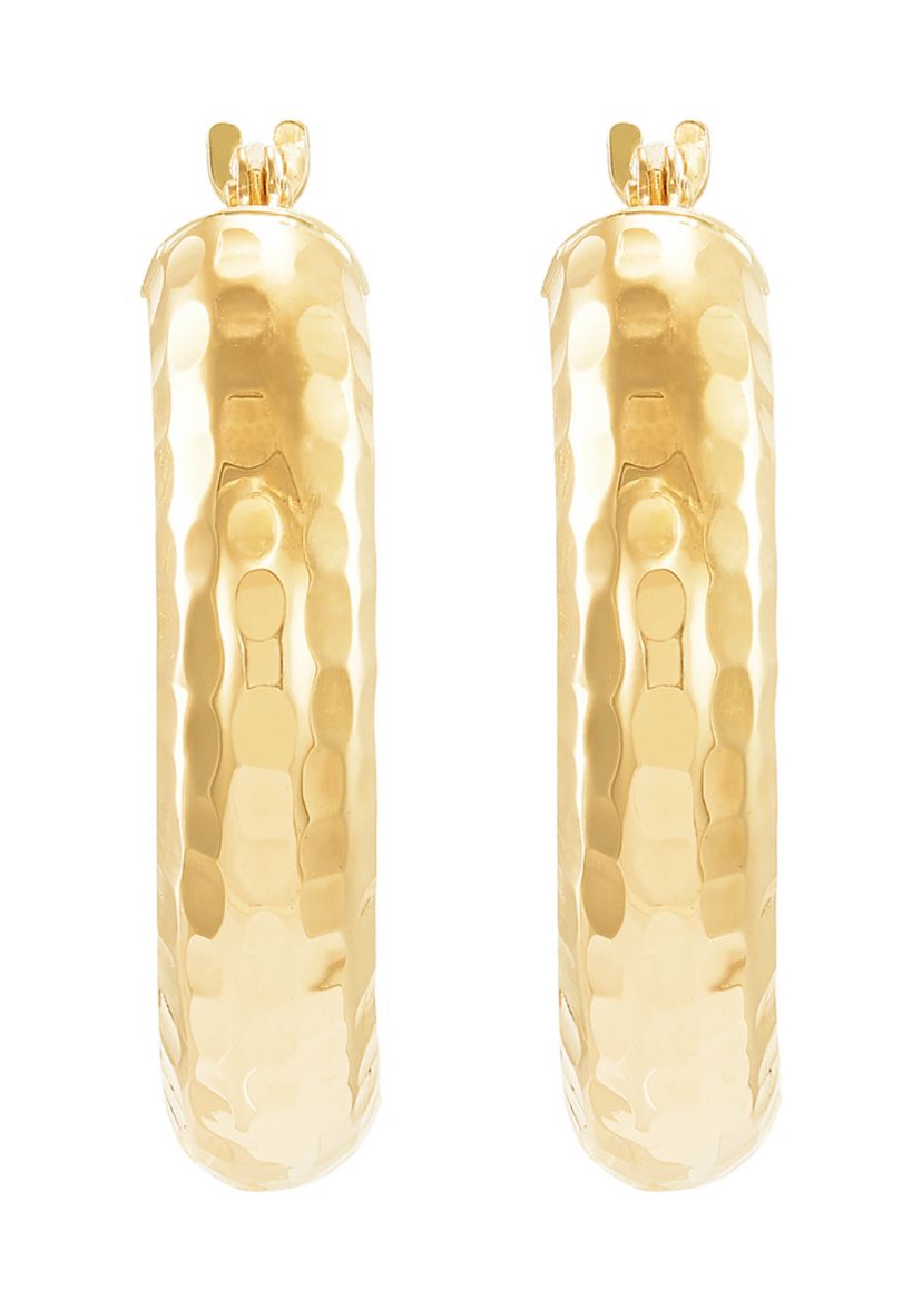 Flex Tube Hoop Earrings in 10K Yellow Gold