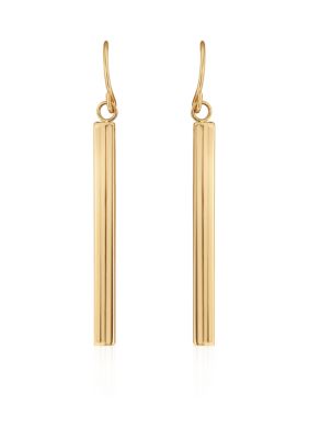 Belk & Co Polished Square Tube Drop Earrings in 10k Yellow Gold