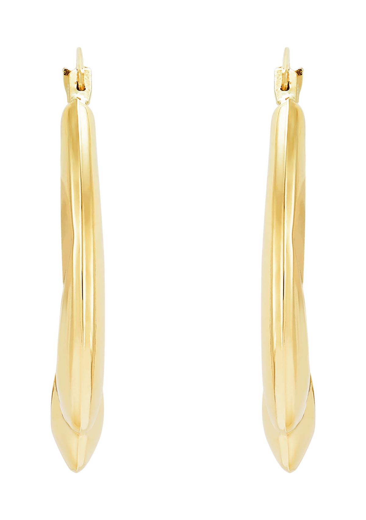 Sculptural Drap Hoop Earrings in 10K Yellow Gold
