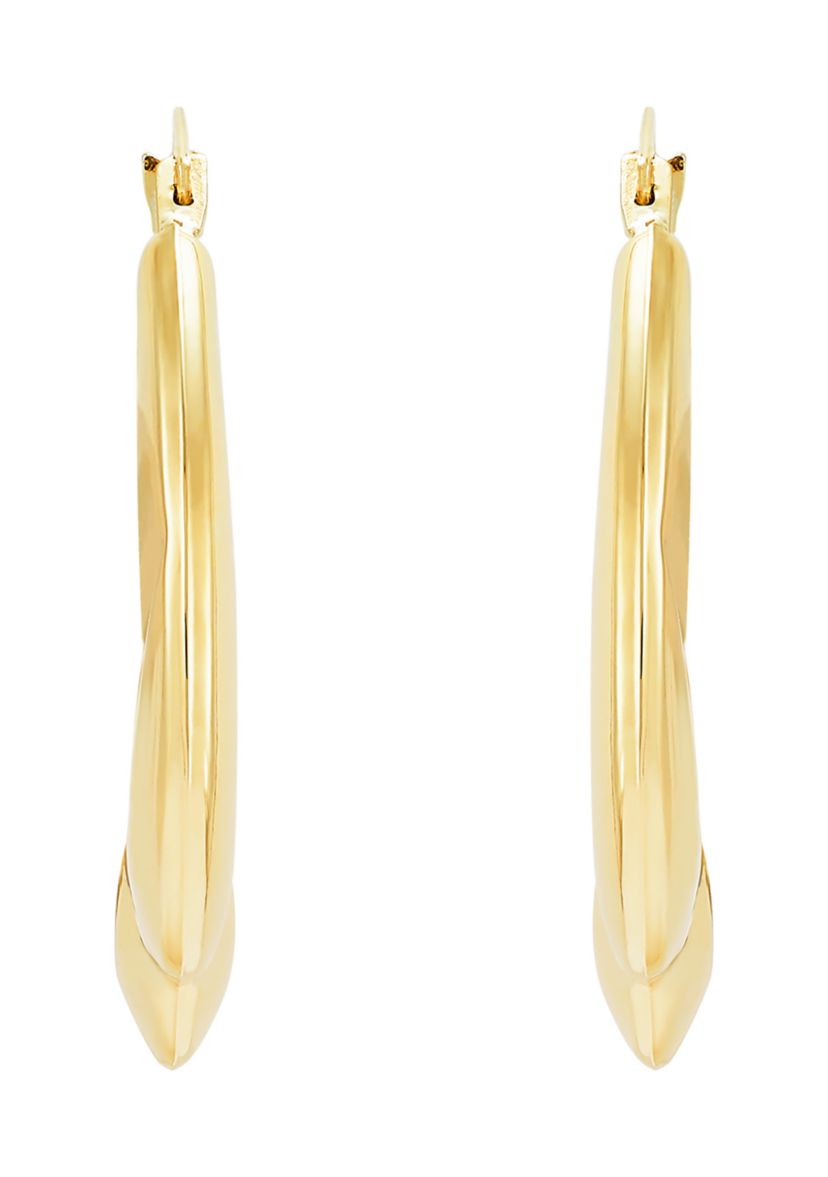 Sculptural Drap Hoop Earrings in 10K Yellow Gold