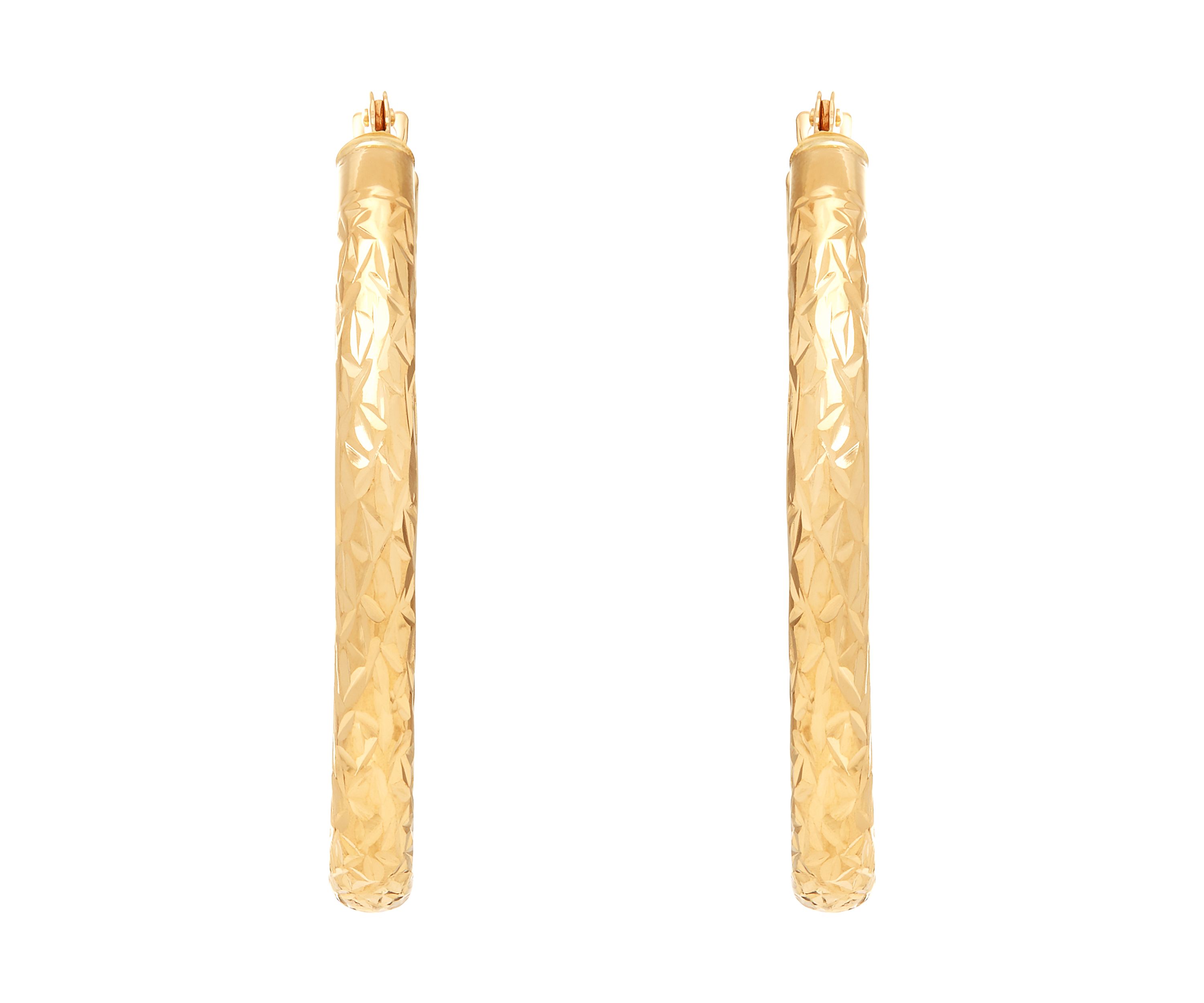 Oval Tube Hoop Earrings in 10K Yellow Gold