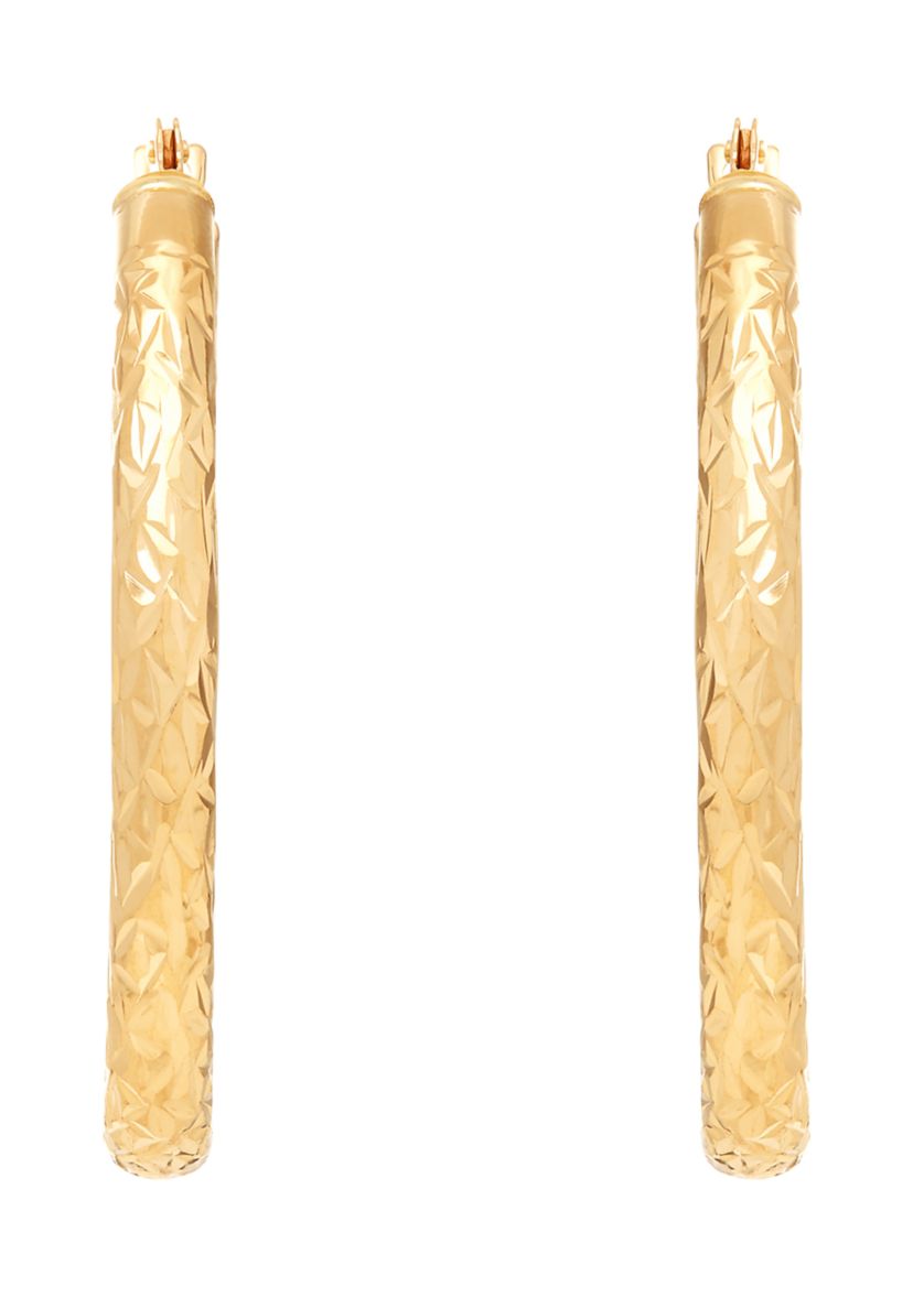 Oval Tube Hoop Earrings in 10K Yellow Gold