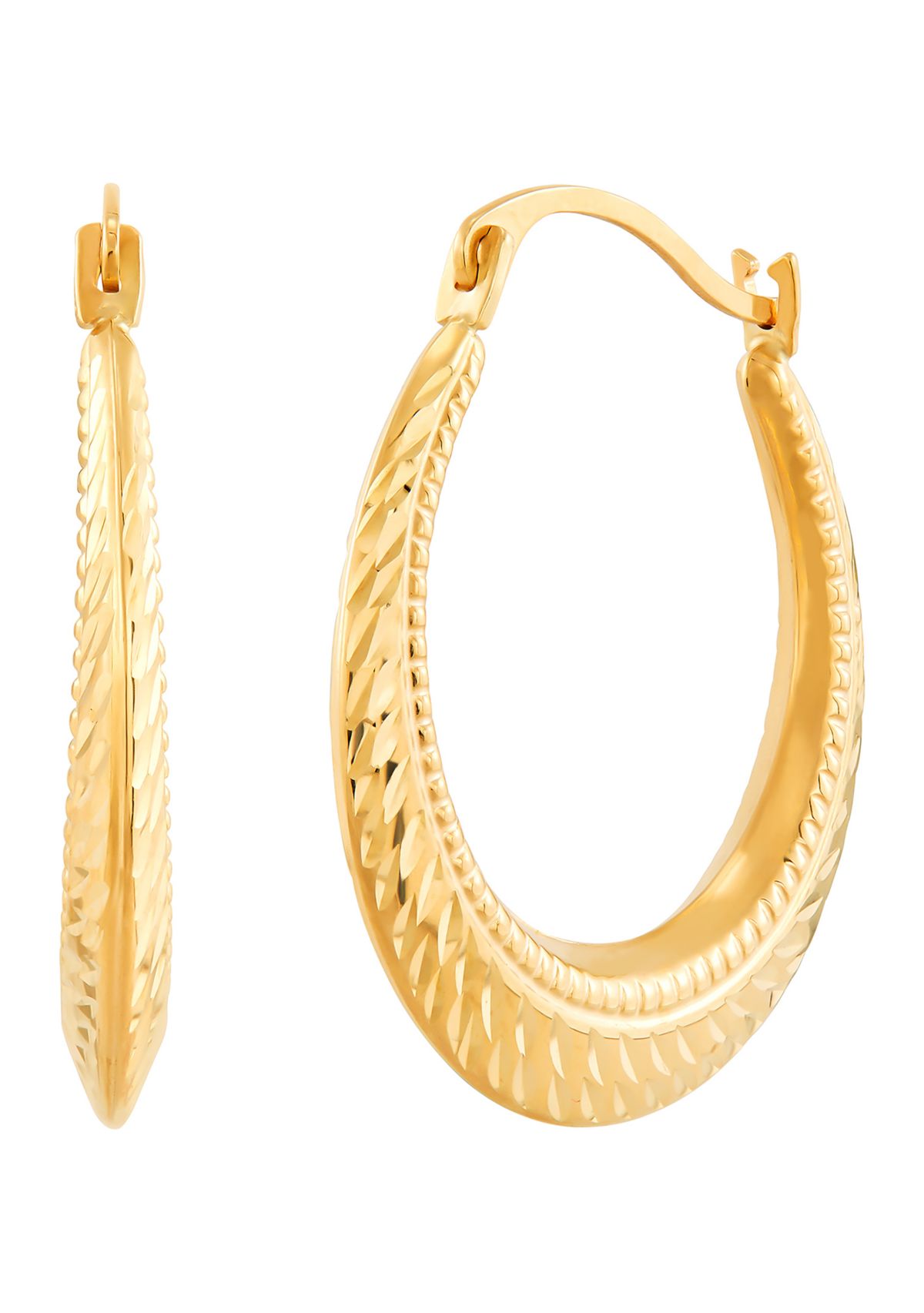 Round Hoop Earrings in 10K Yellow Gold