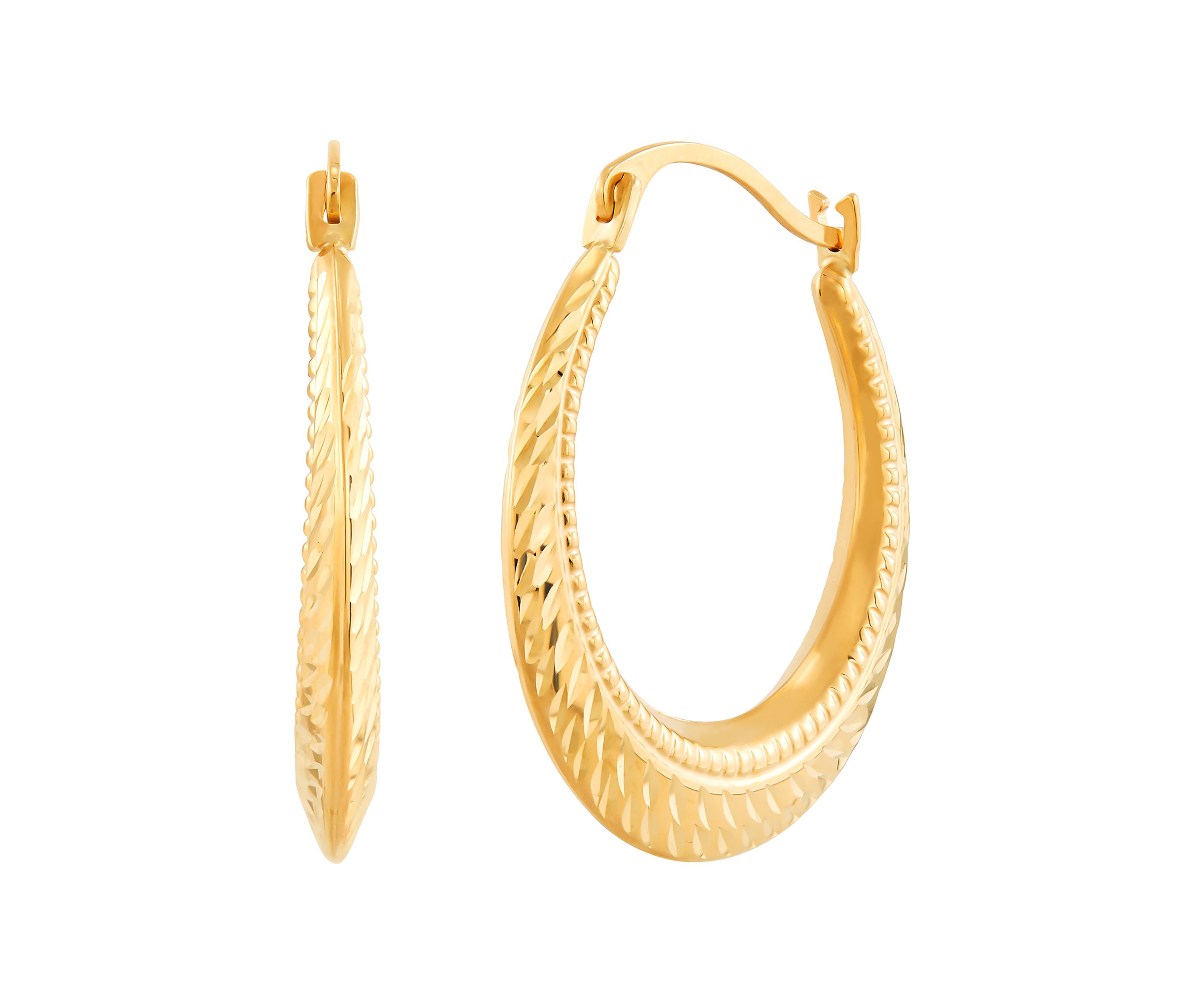 Round Hoop Earrings in 10K Yellow Gold