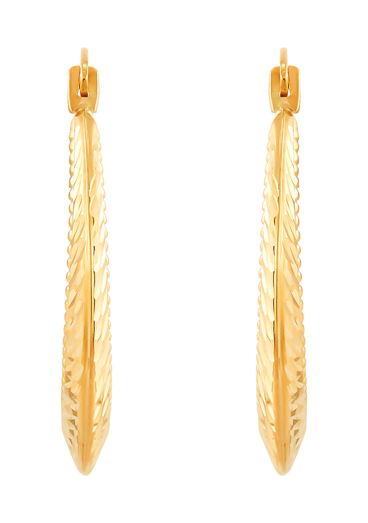 Round Hoop Earrings in 10K Yellow Gold