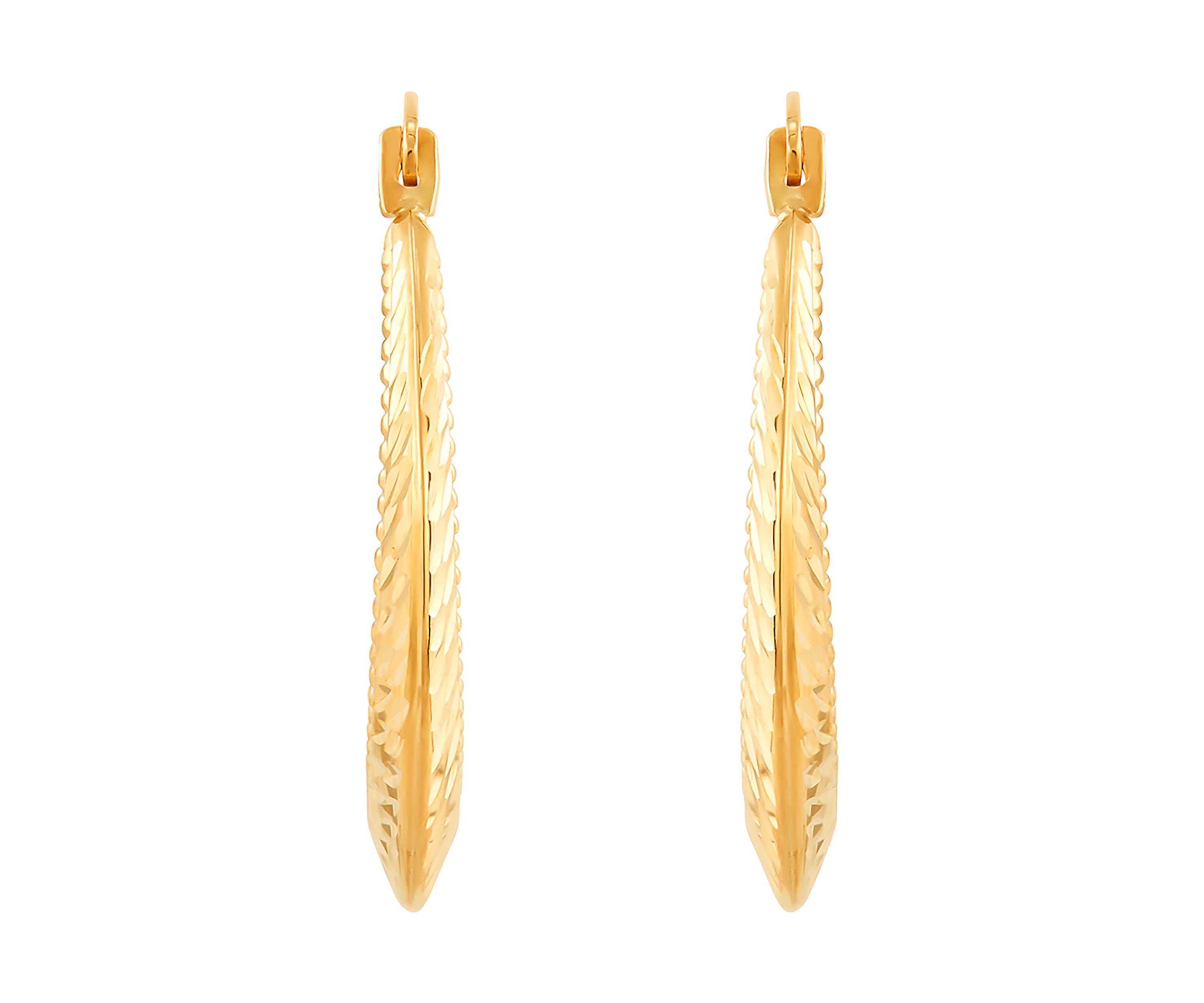 Round Hoop Earrings in 10K Yellow Gold