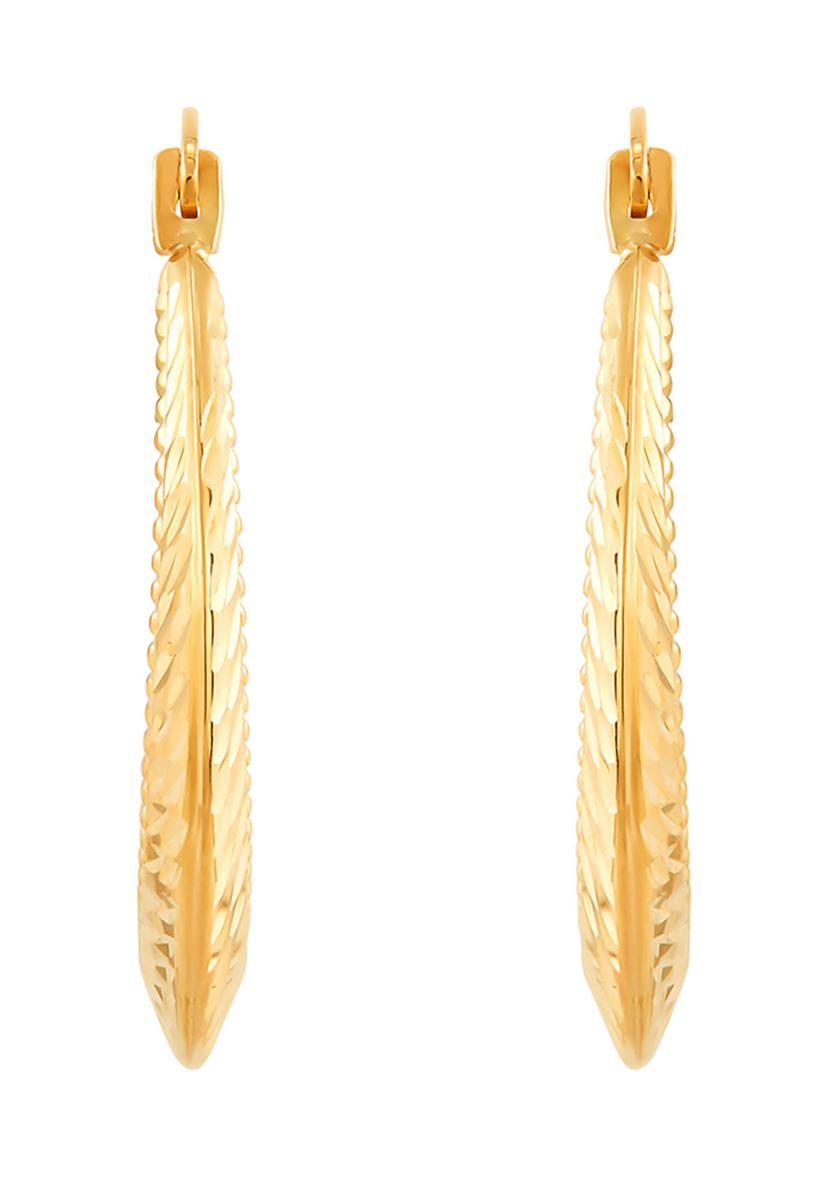 Round Hoop Earrings in 10K Yellow Gold