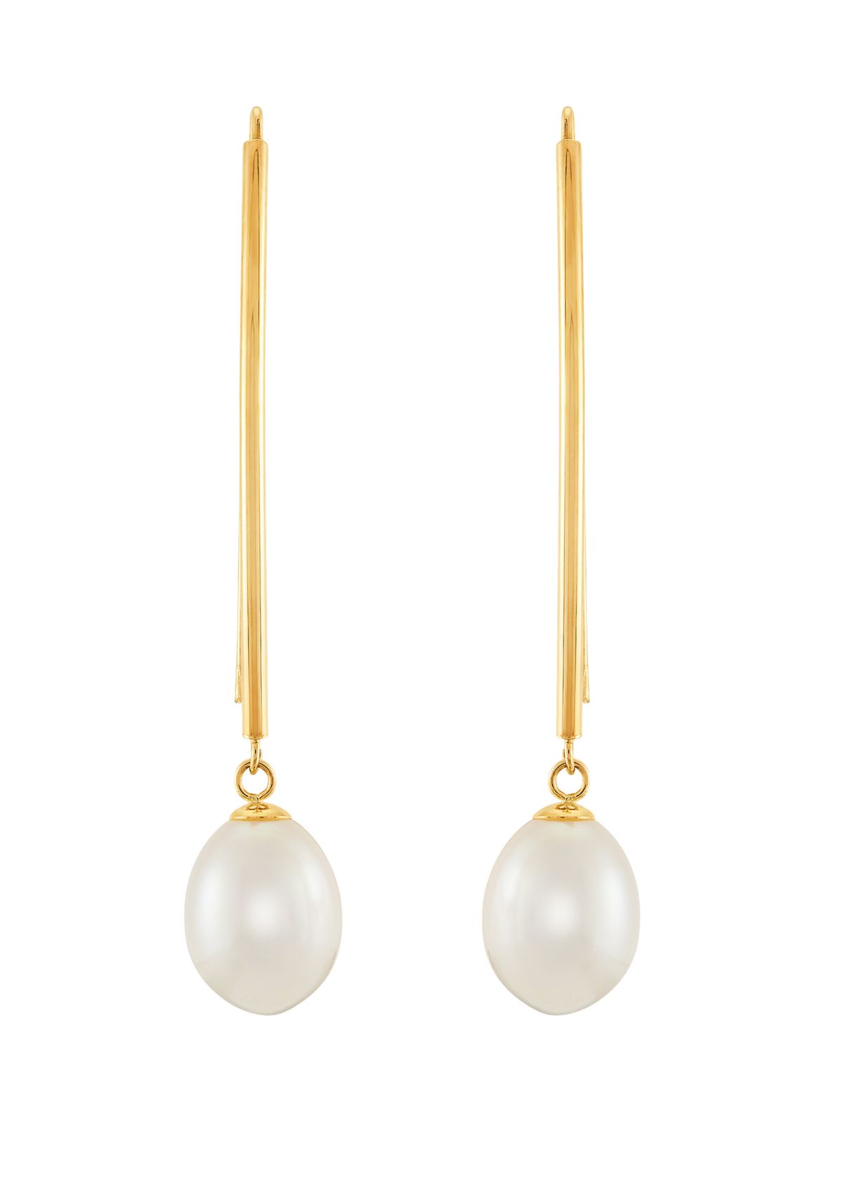 Freshwater Pearl Hook Earrings in 10k Yellow Gold