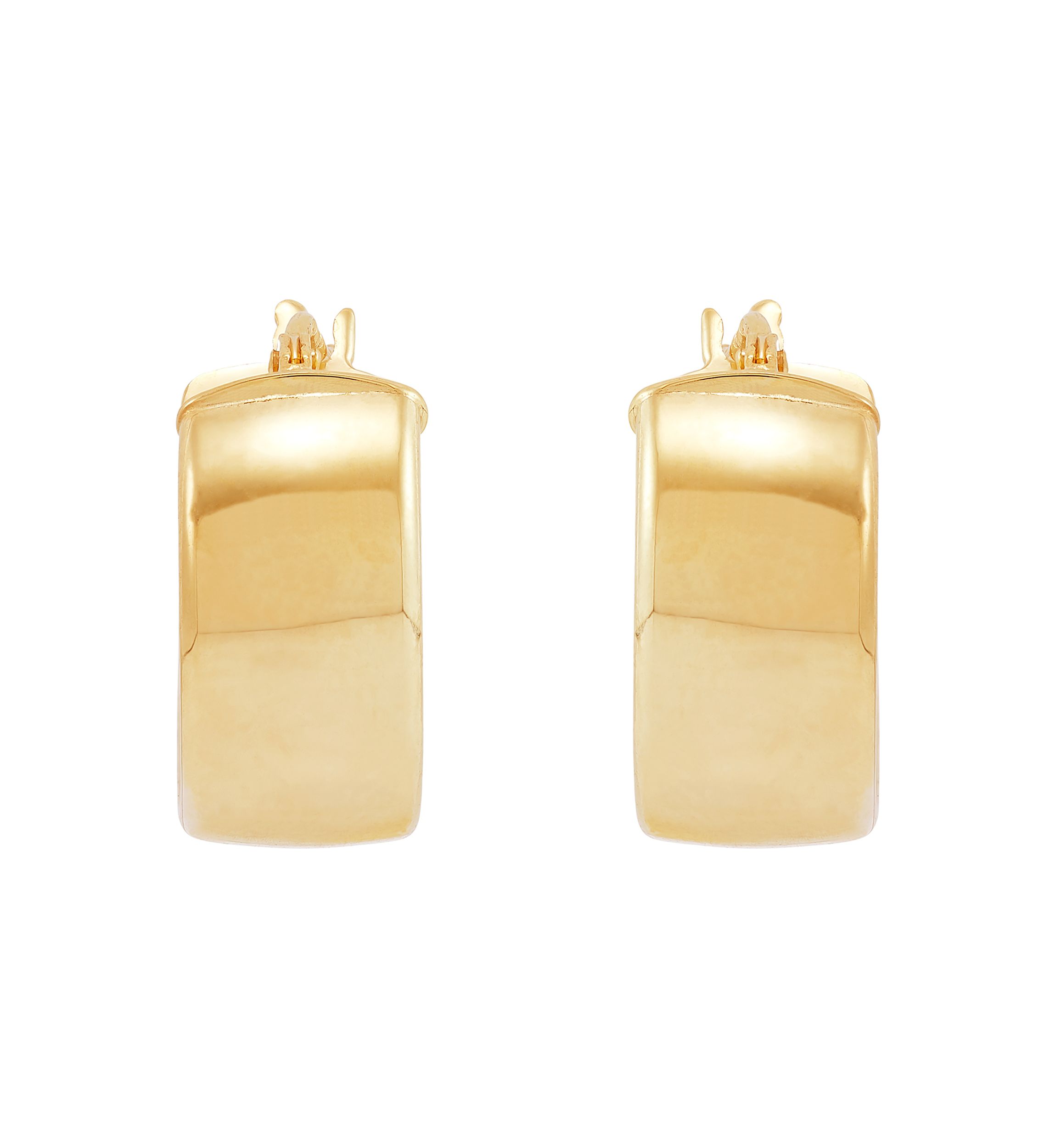 Wide Hoop Earrings in 10K Yellow Gold