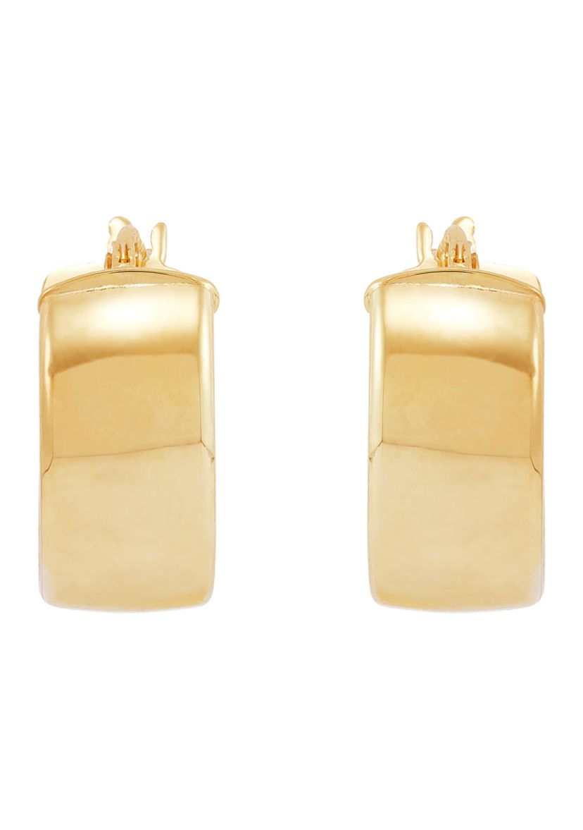 Wide Hoop Earrings in 10K Yellow Gold