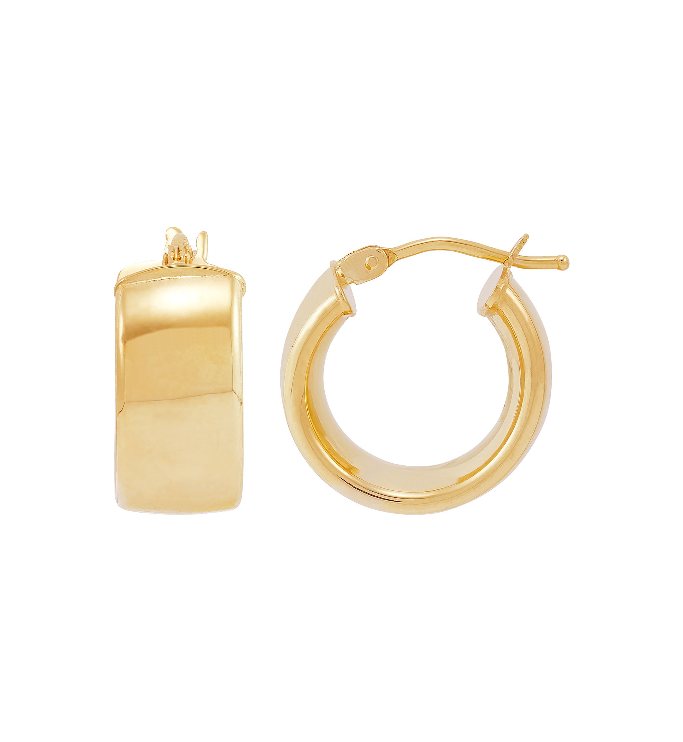 Wide Hoop Earrings in 10K Yellow Gold