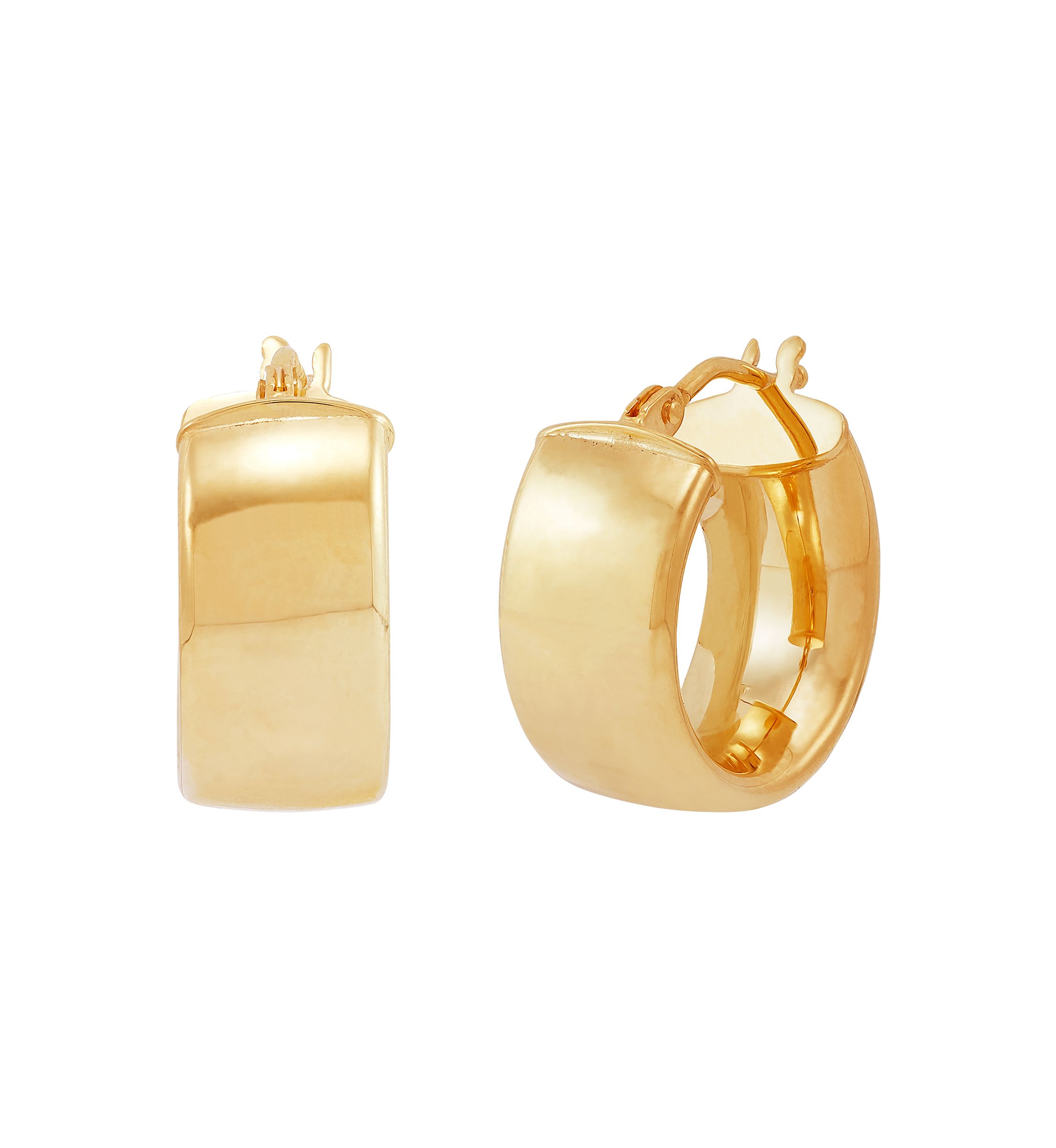 Wide Hoop Earrings in 10K Yellow Gold