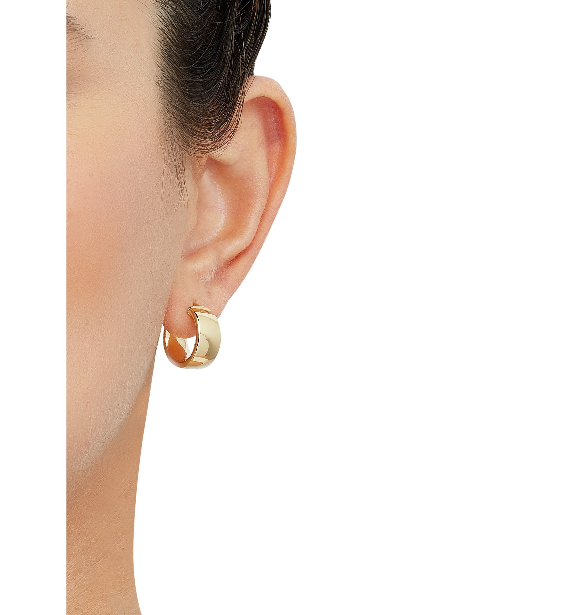 Wide Hoop Earrings in 10K Yellow Gold