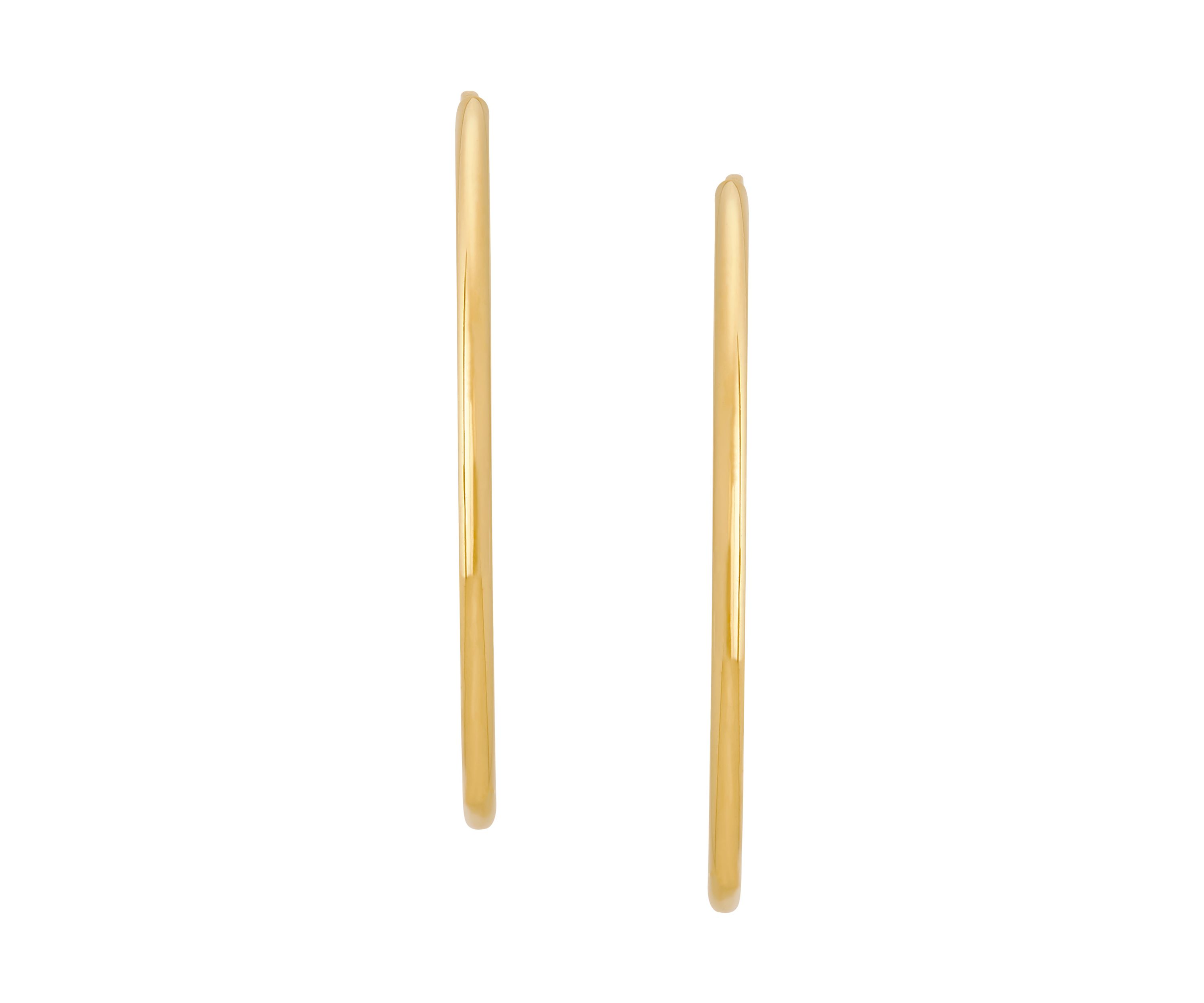 Tube Windless Hoop Earrings in 10K Yellow Gold