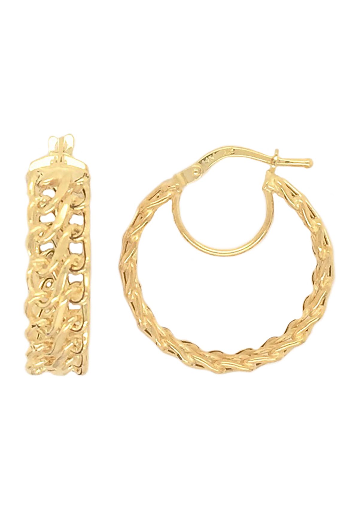 Double Row Twist Hoop in 10K Yellow Gold