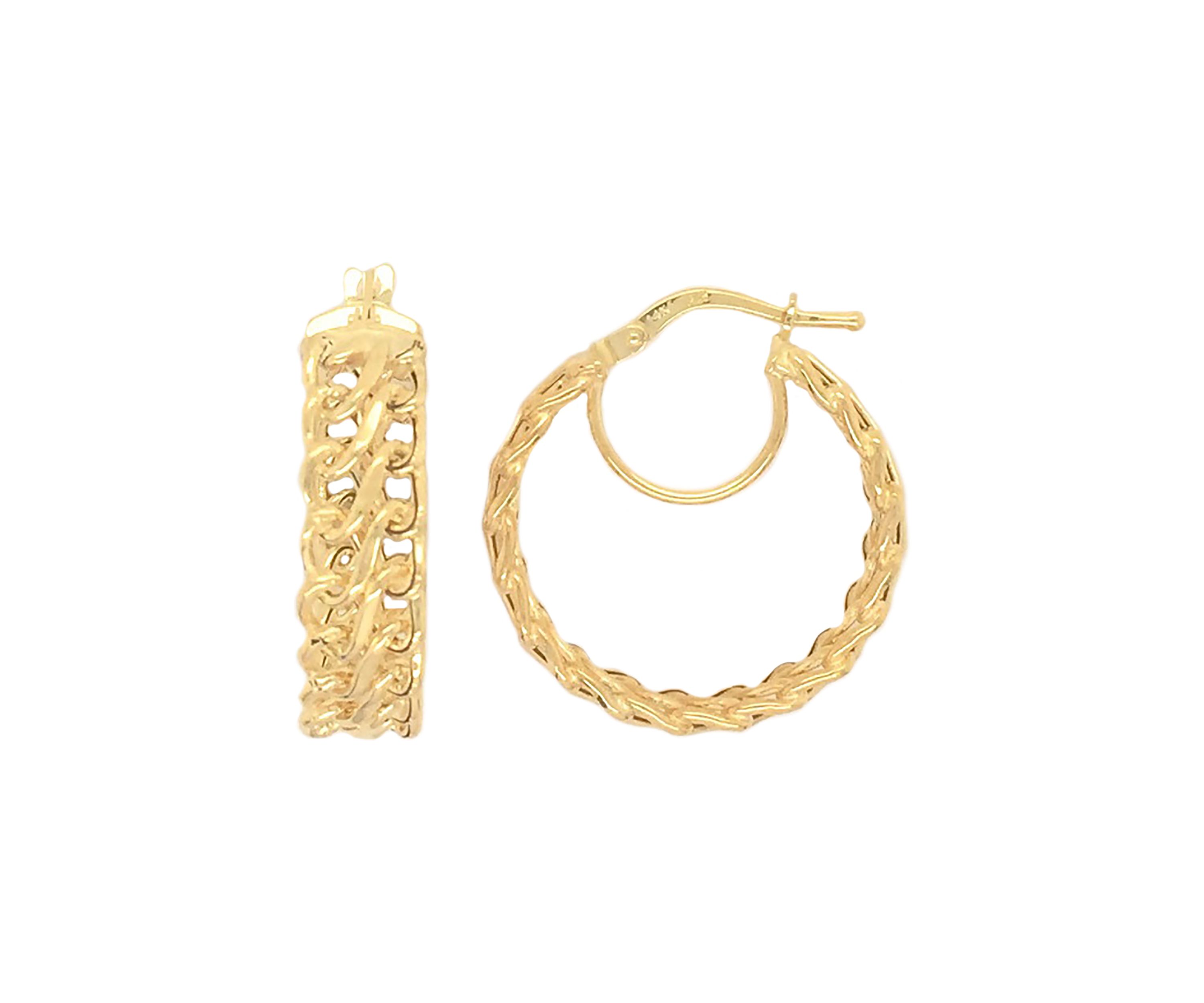 Double Row Twist Hoop in 10K Yellow Gold