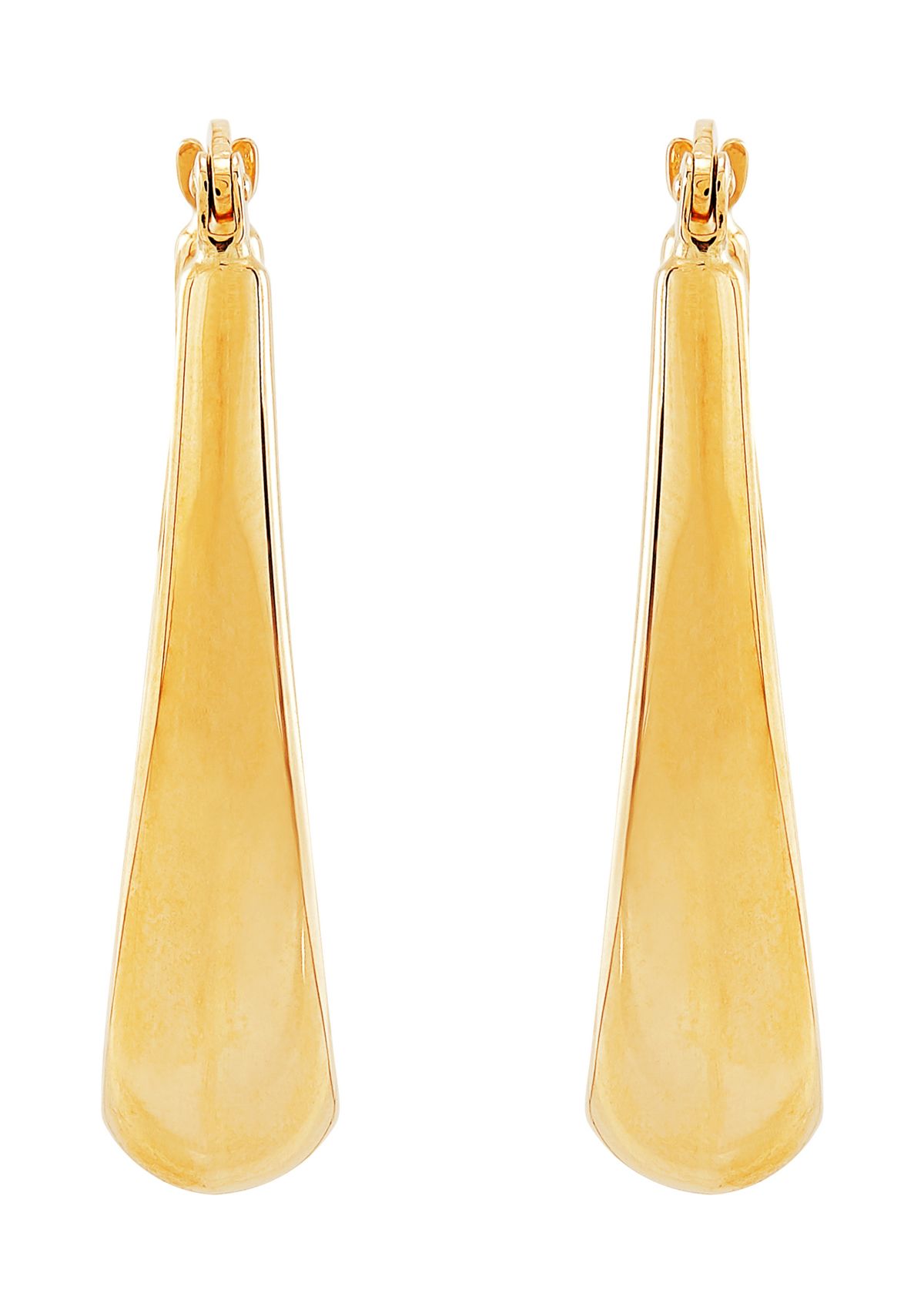 Oval Hoop Earrings in 10K Yellow Gold 
