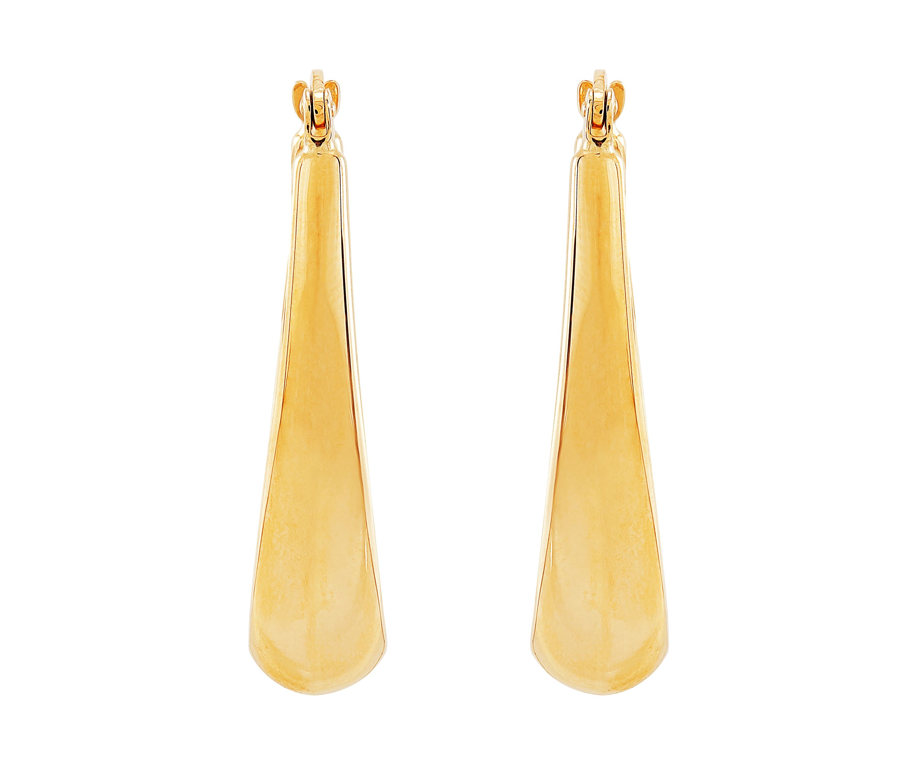 Oval Hoop Earrings in 10K Yellow Gold 
