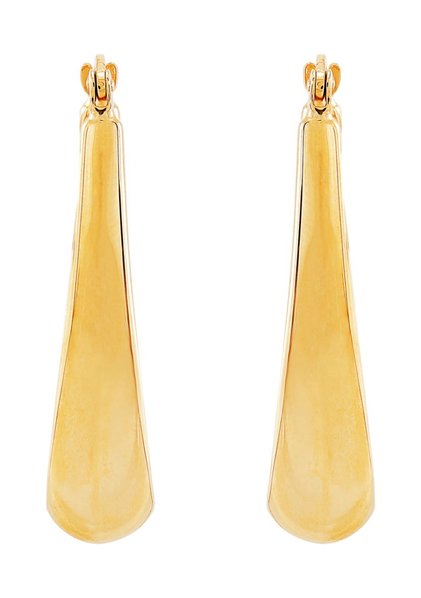 Oval Hoop Earrings in 10K Yellow Gold 