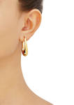 Oval Hoop Earrings in 10K Yellow Gold 
