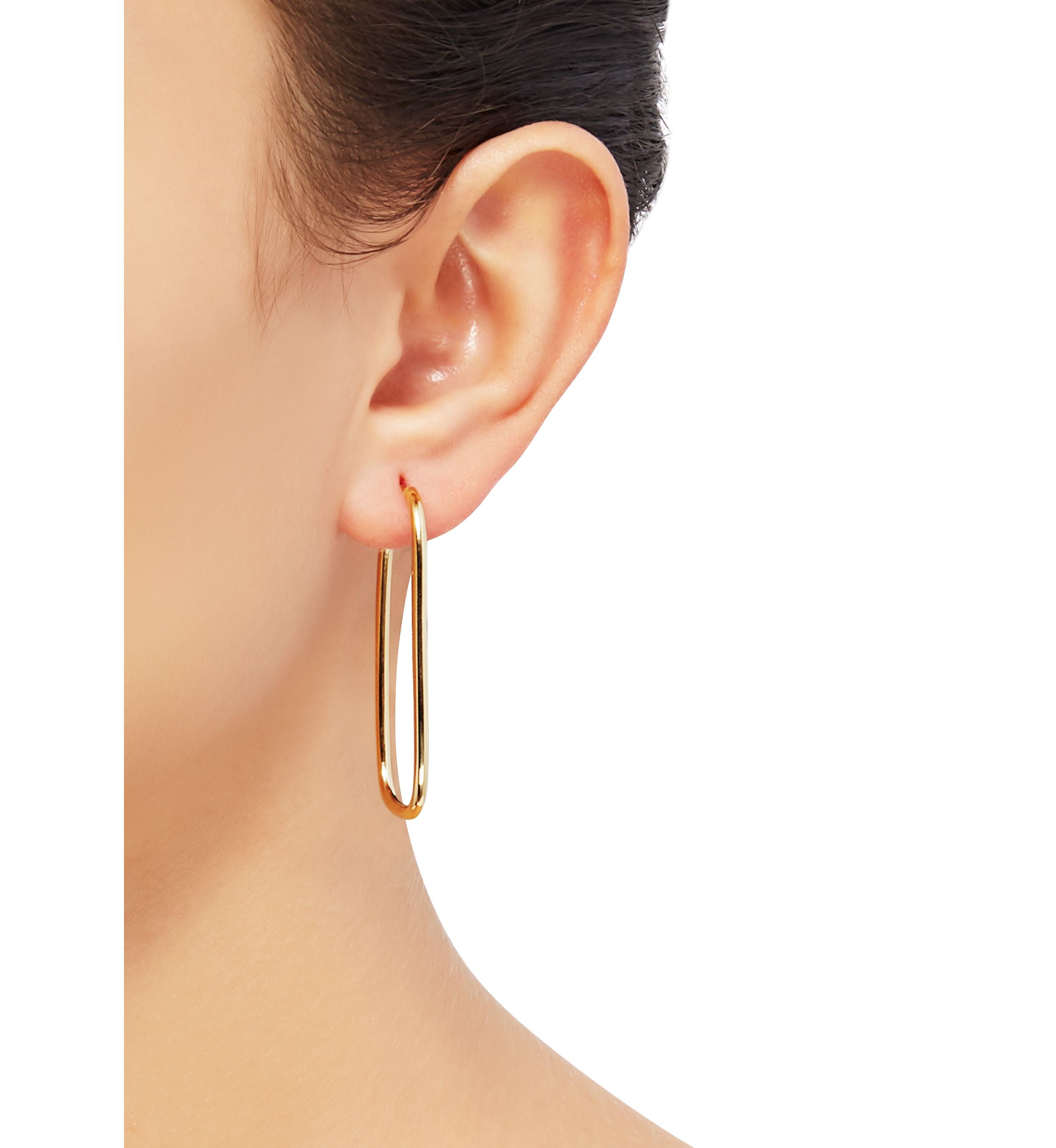 Rectangle Hoop Earrings in 10K Yellow Gold
