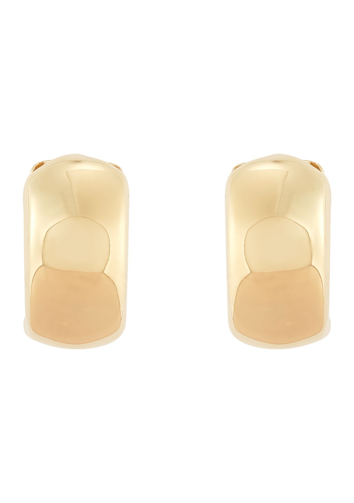Hollow Huggie Hoop Earrings in 10K Yellow Gold