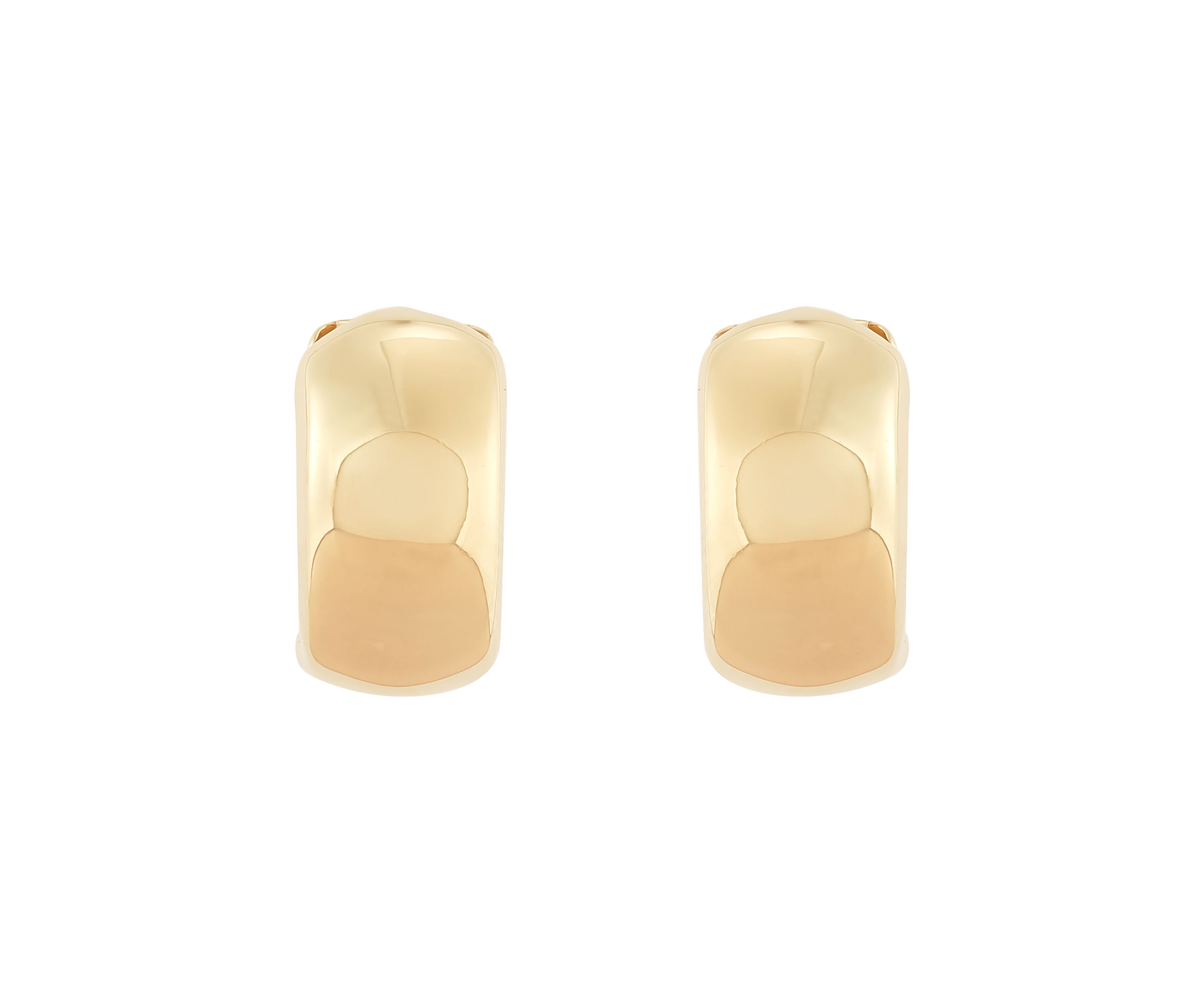 Hollow Huggie Hoop Earrings in 10K Yellow Gold