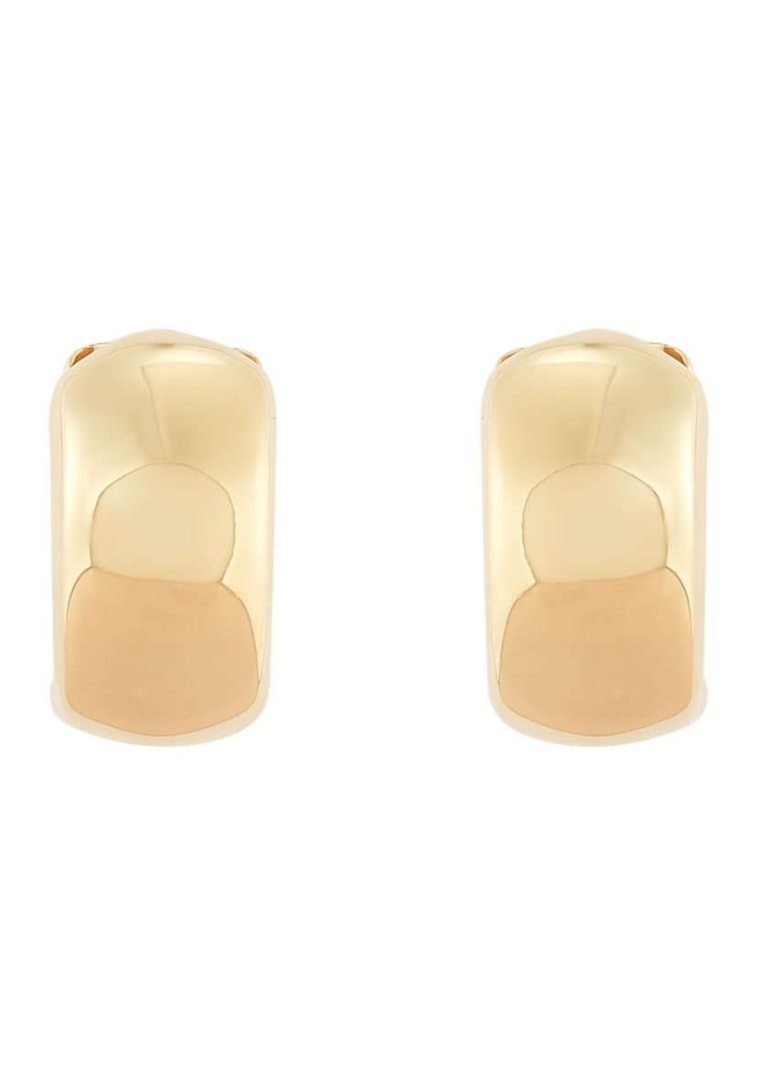 Hollow Huggie Hoop Earrings in 10K Yellow Gold