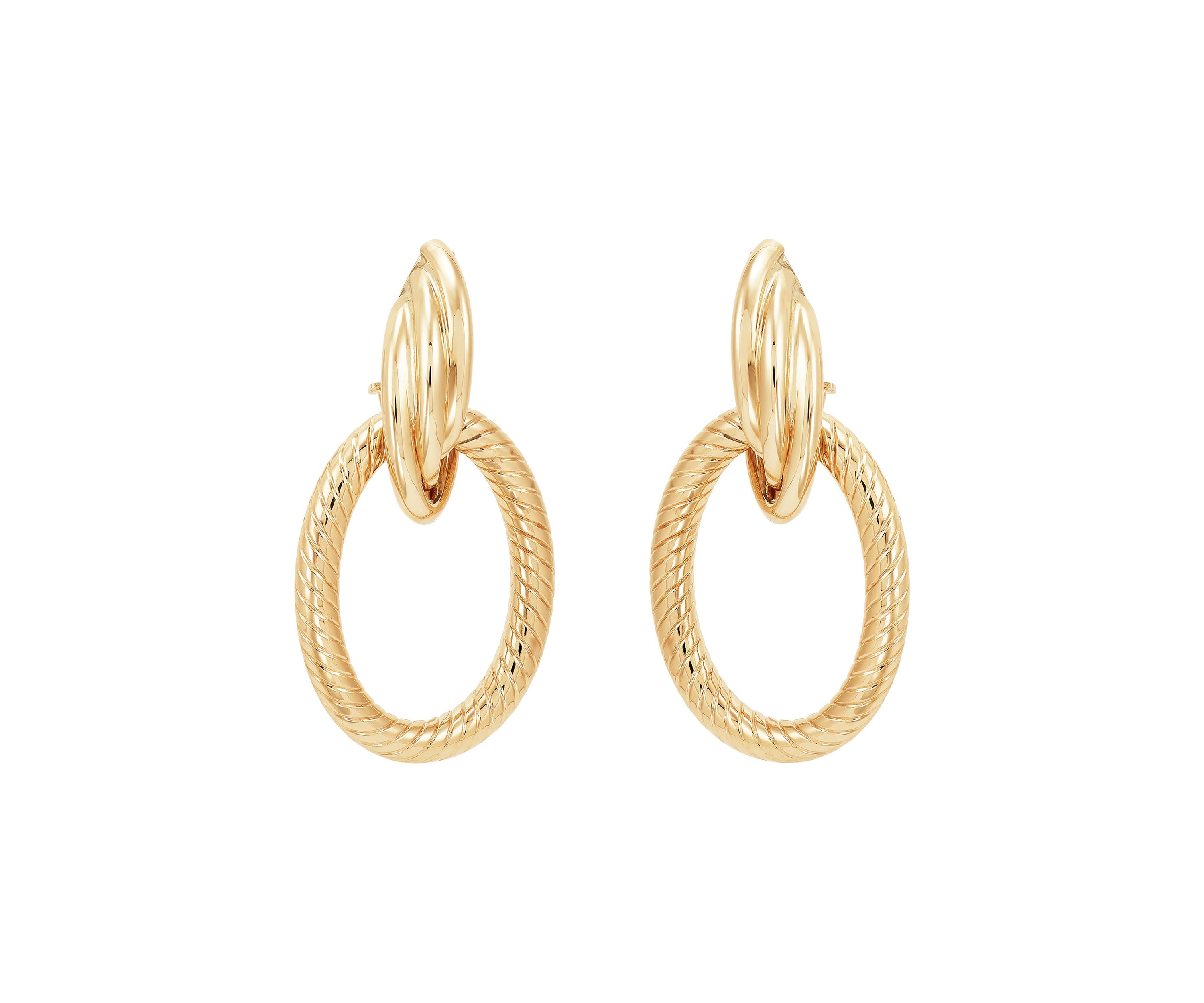 Doorknocker Hoops in 10K Yellow Gold