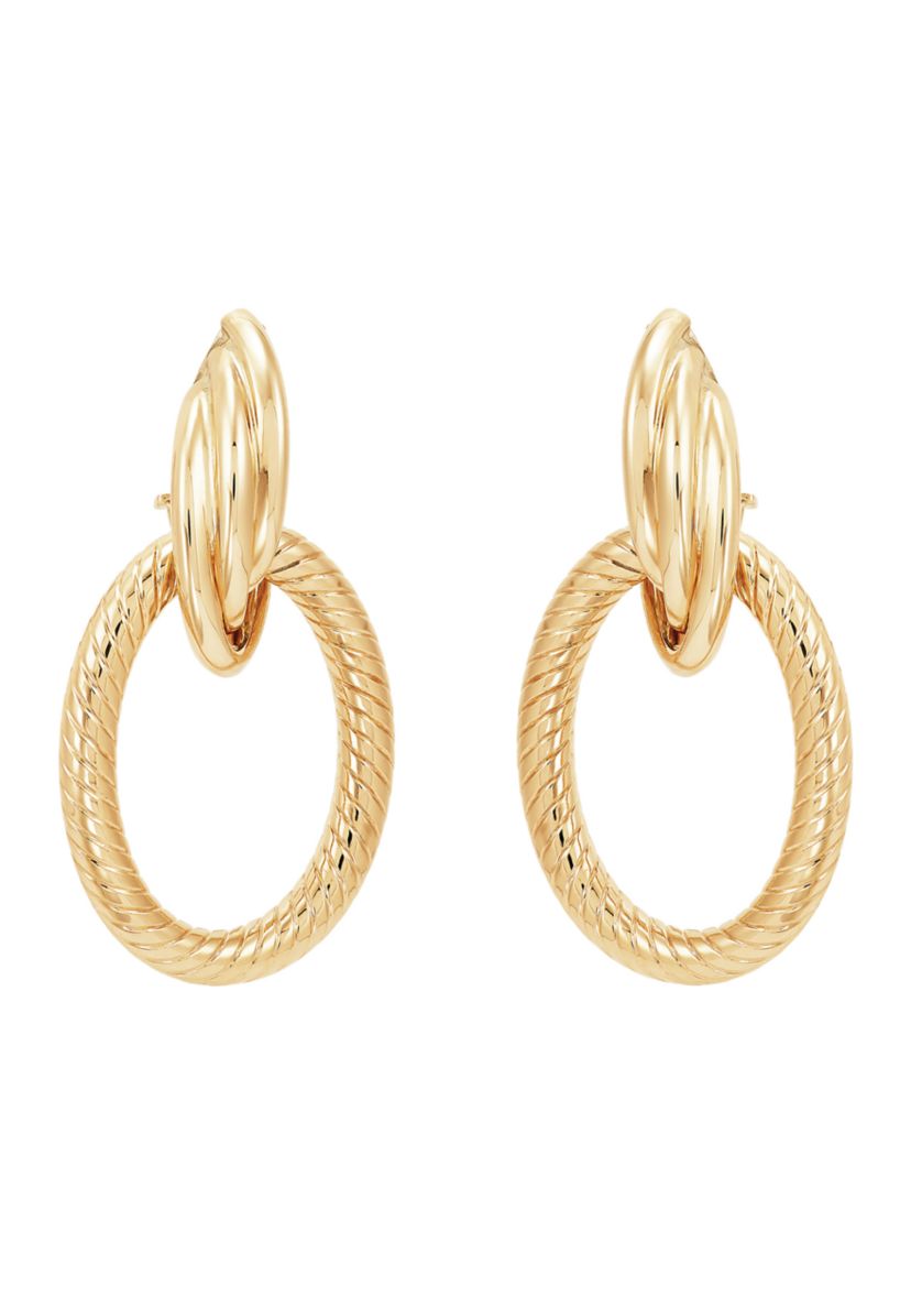 Doorknocker Hoops in 10K Yellow Gold