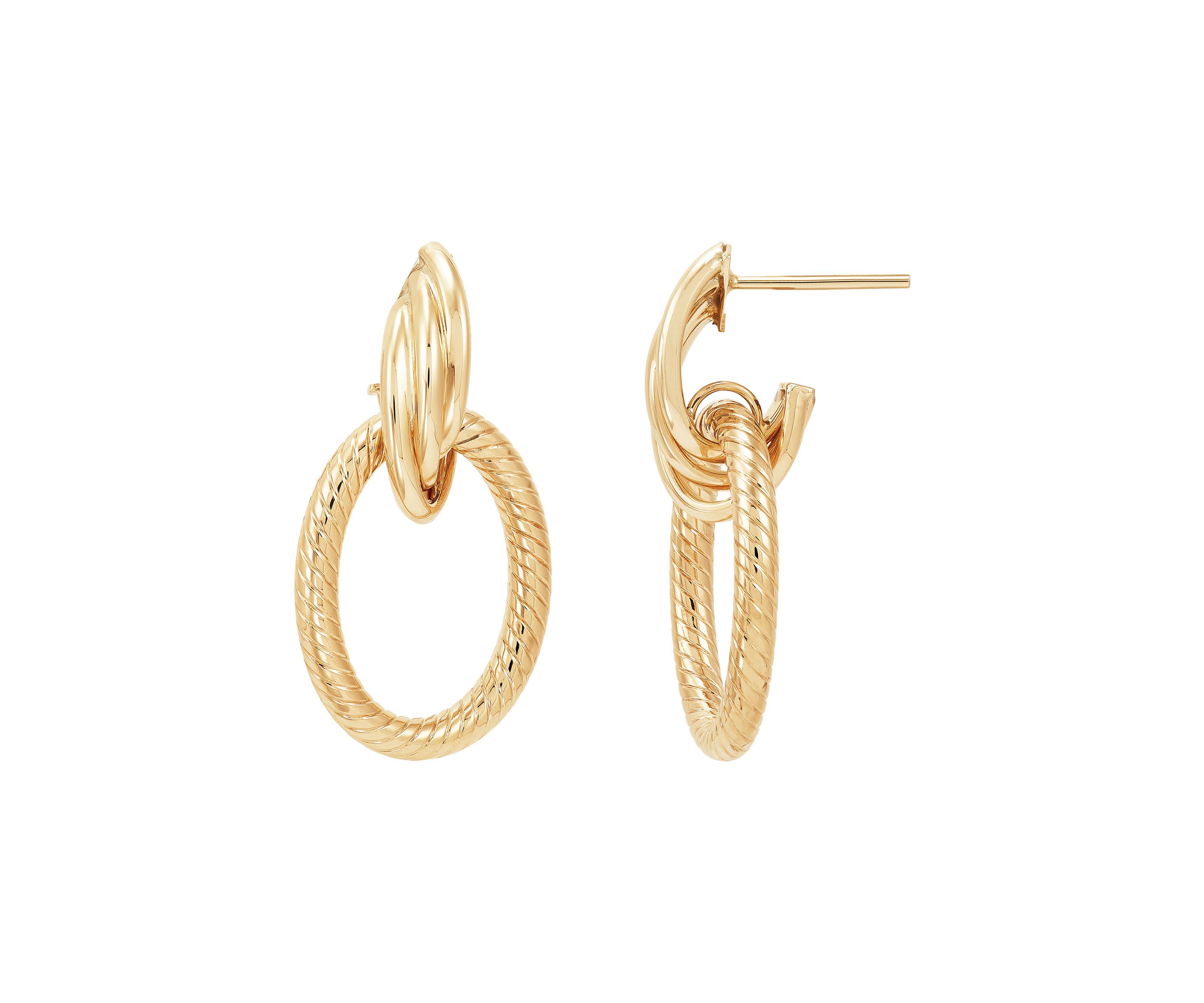 Doorknocker Hoops in 10K Yellow Gold
