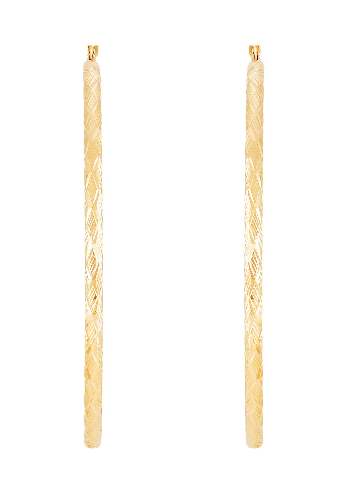 3 mm x 70 mm Tube Hoop in 10K Yellow Gold