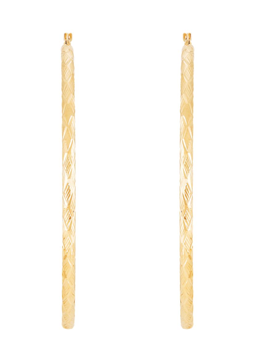 3 mm x 70 mm Tube Hoop in 10K Yellow Gold