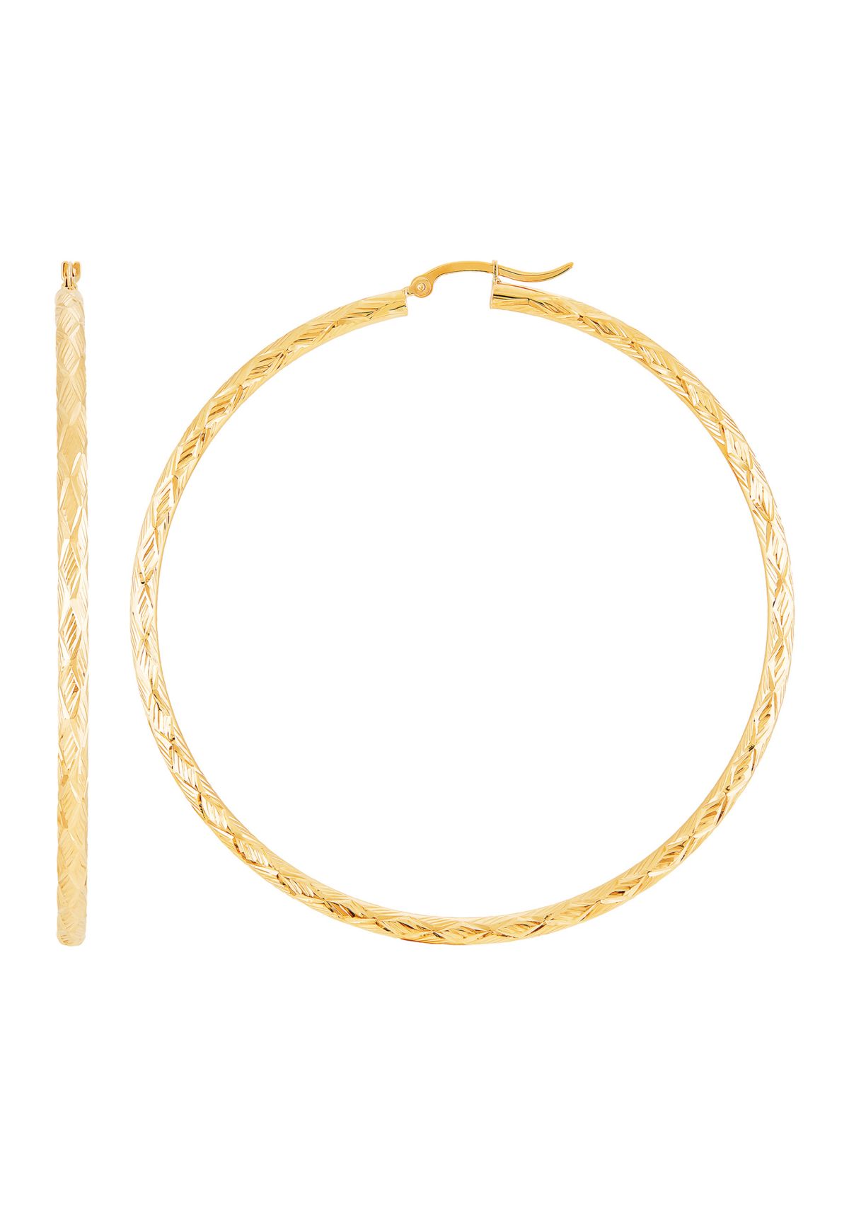 3 mm x 70 mm Tube Hoop in 10K Yellow Gold