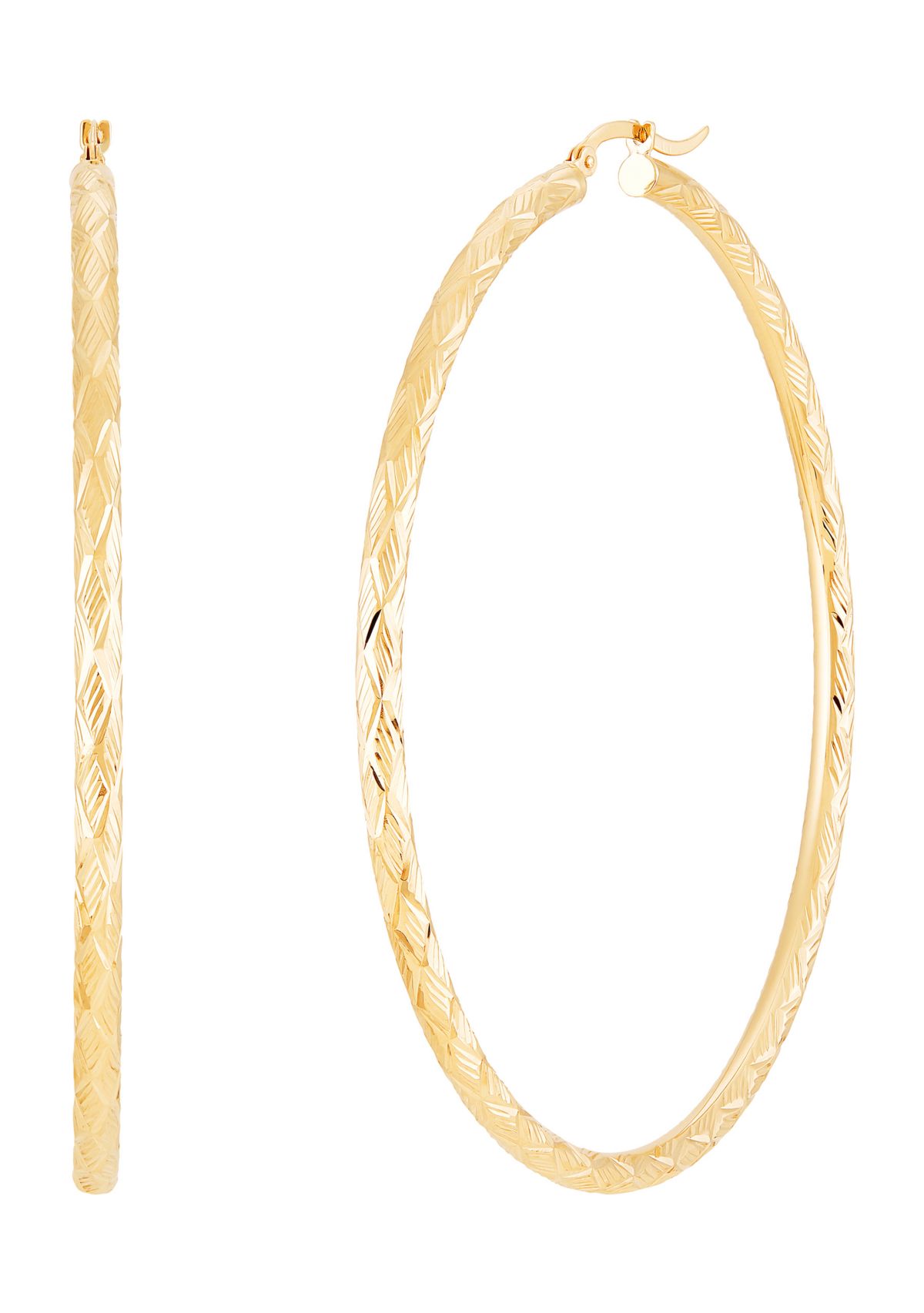 3 mm x 70 mm Tube Hoop in 10K Yellow Gold