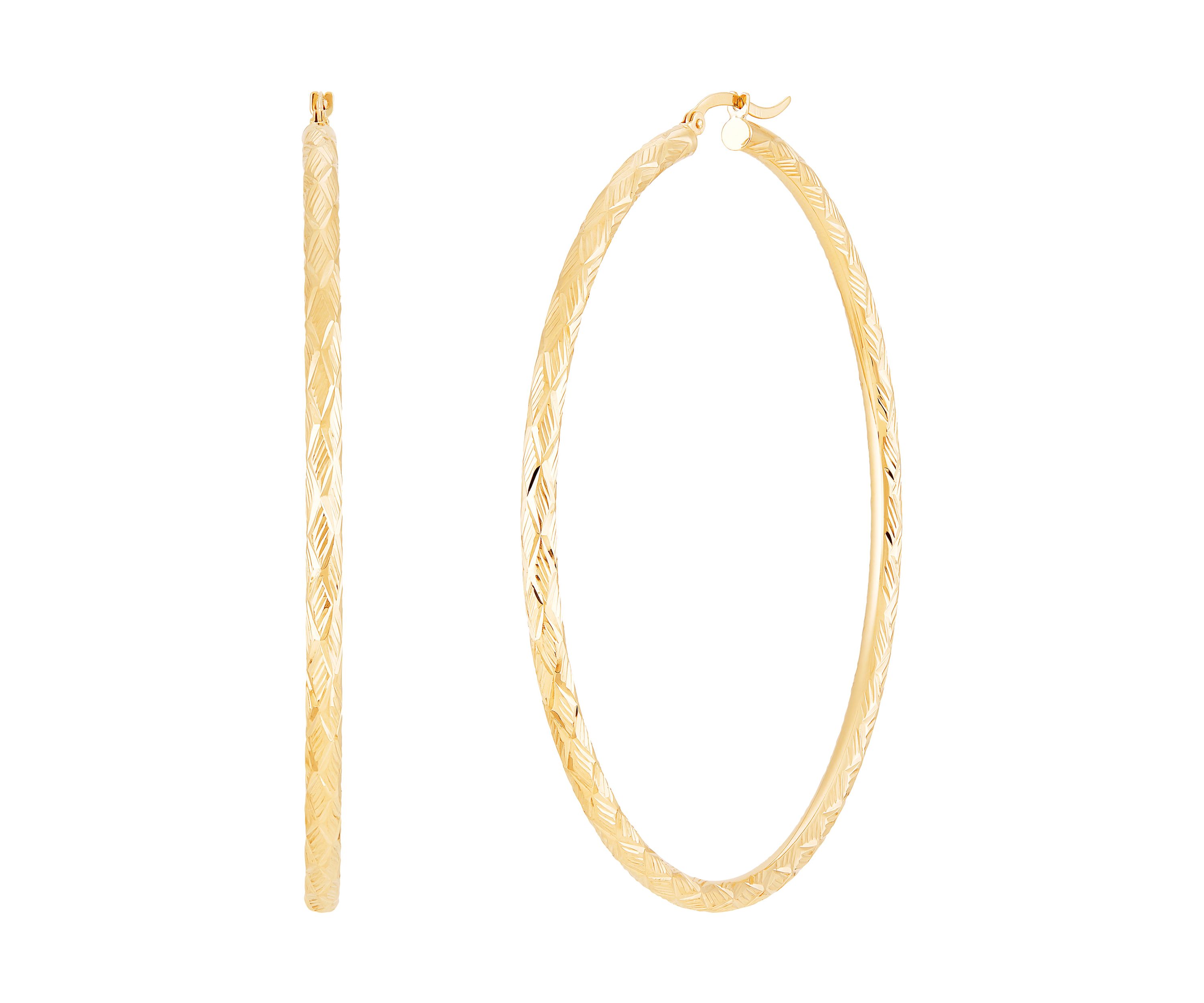 3 mm x 70 mm Tube Hoop in 10K Yellow Gold