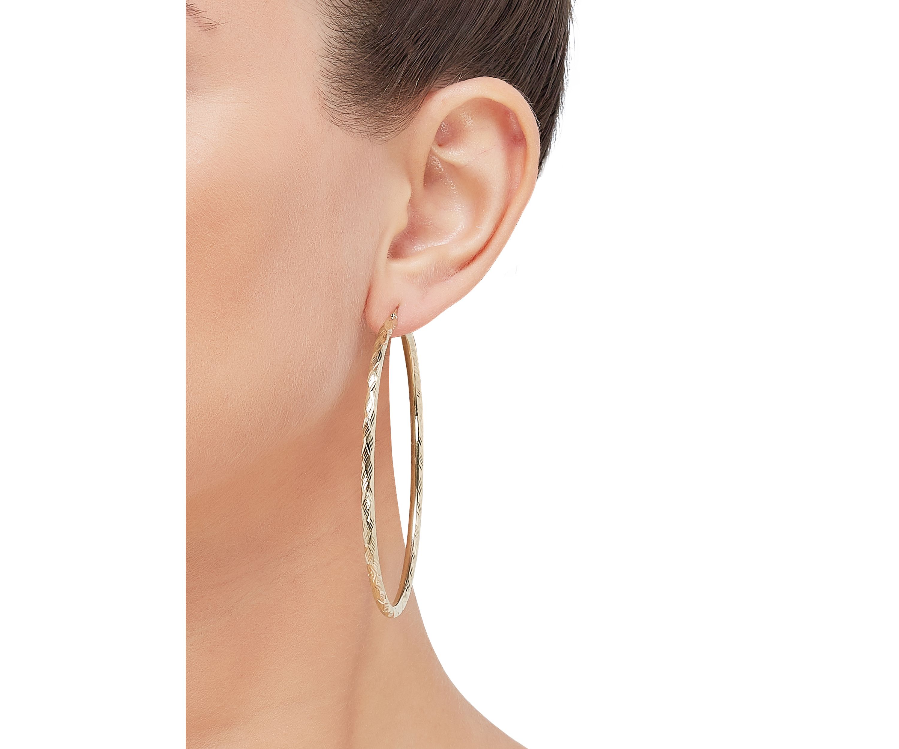 3 mm x 70 mm Tube Hoop in 10K Yellow Gold