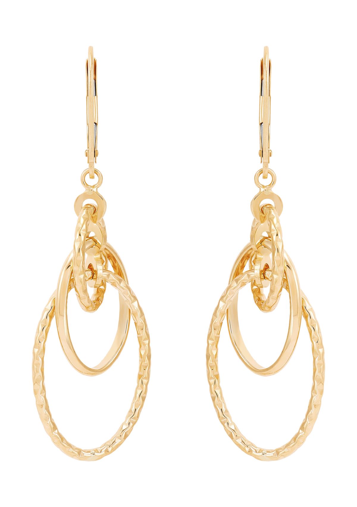 Tube Orbit with Lever Earrings in 10K Yellow Gold