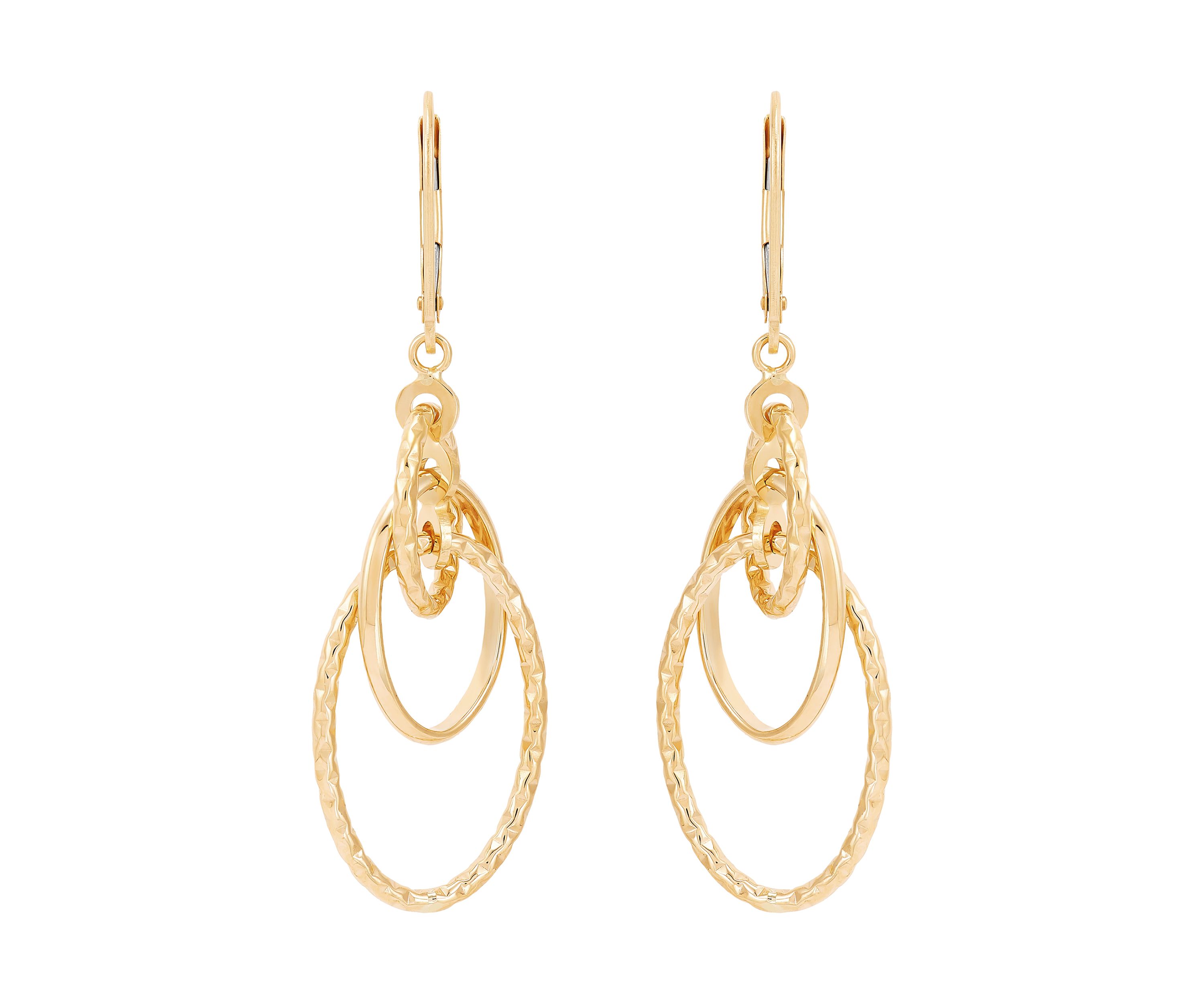 Tube Orbit with Lever Earrings in 10K Yellow Gold
