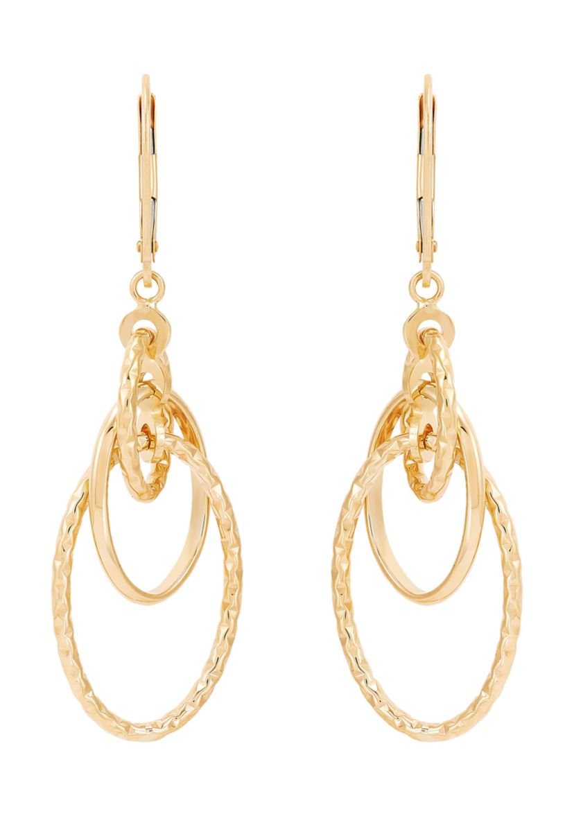 Tube Orbit with Lever Earrings in 10K Yellow Gold