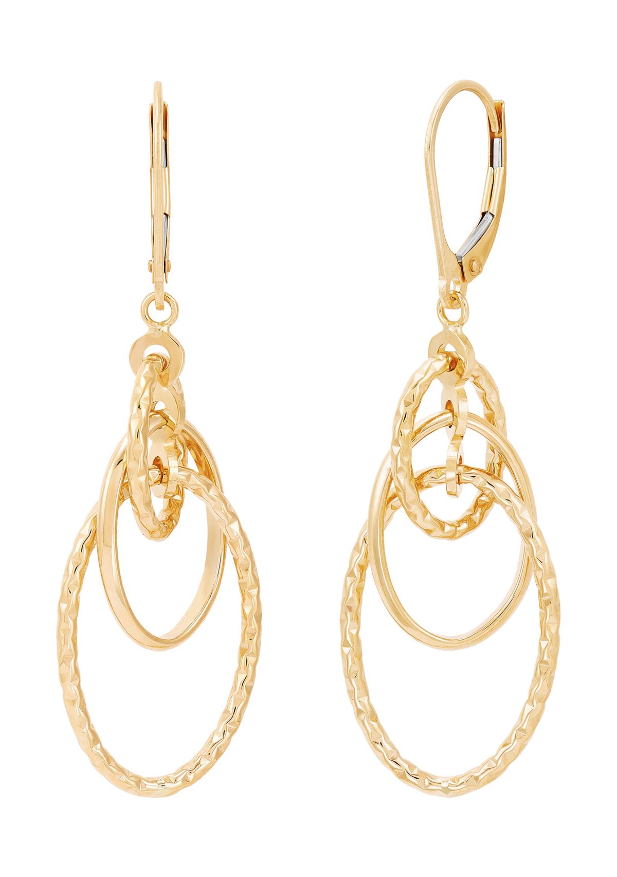 Tube Orbit with Lever Earrings in 10K Yellow Gold