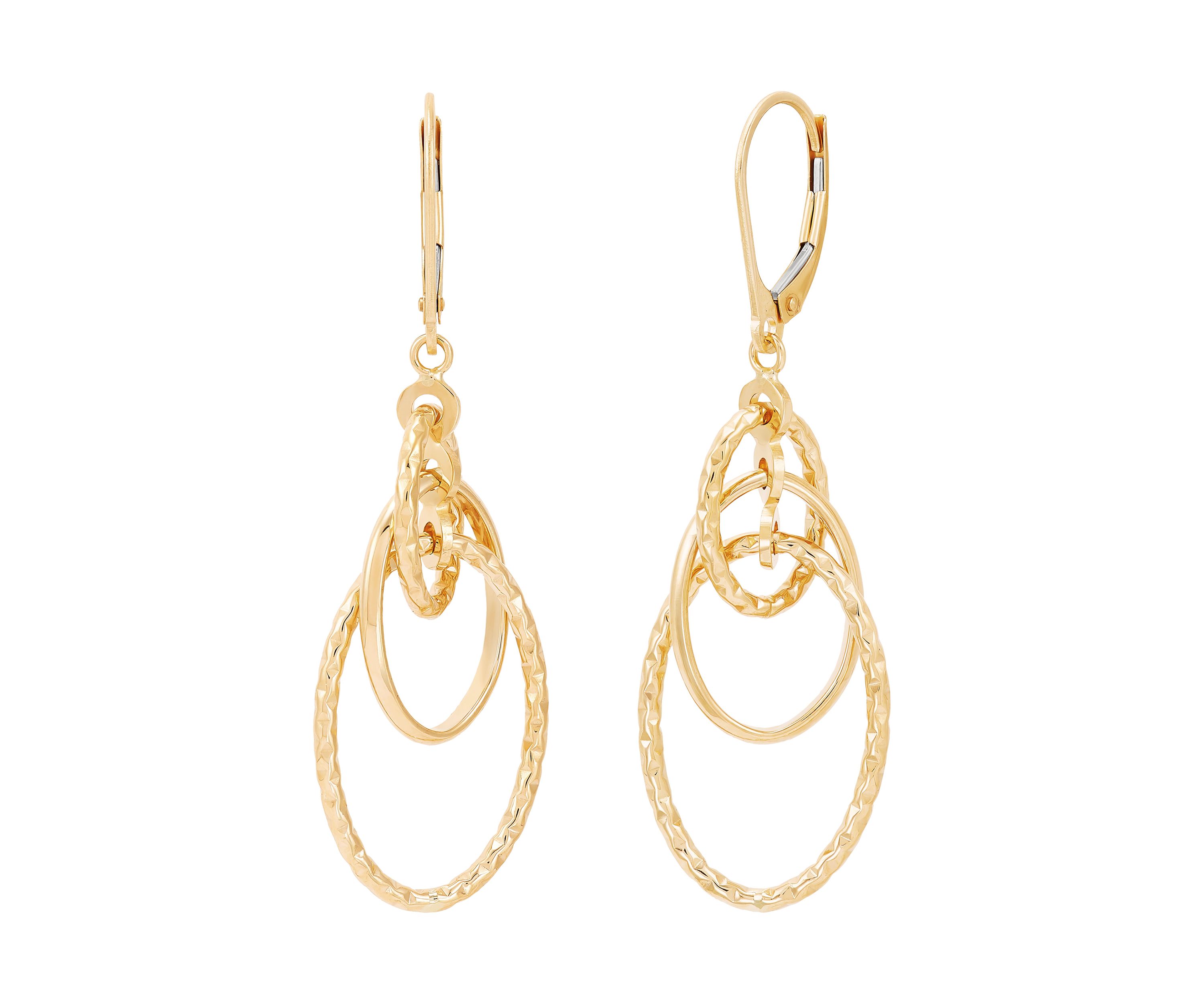 Tube Orbit with Lever Earrings in 10K Yellow Gold