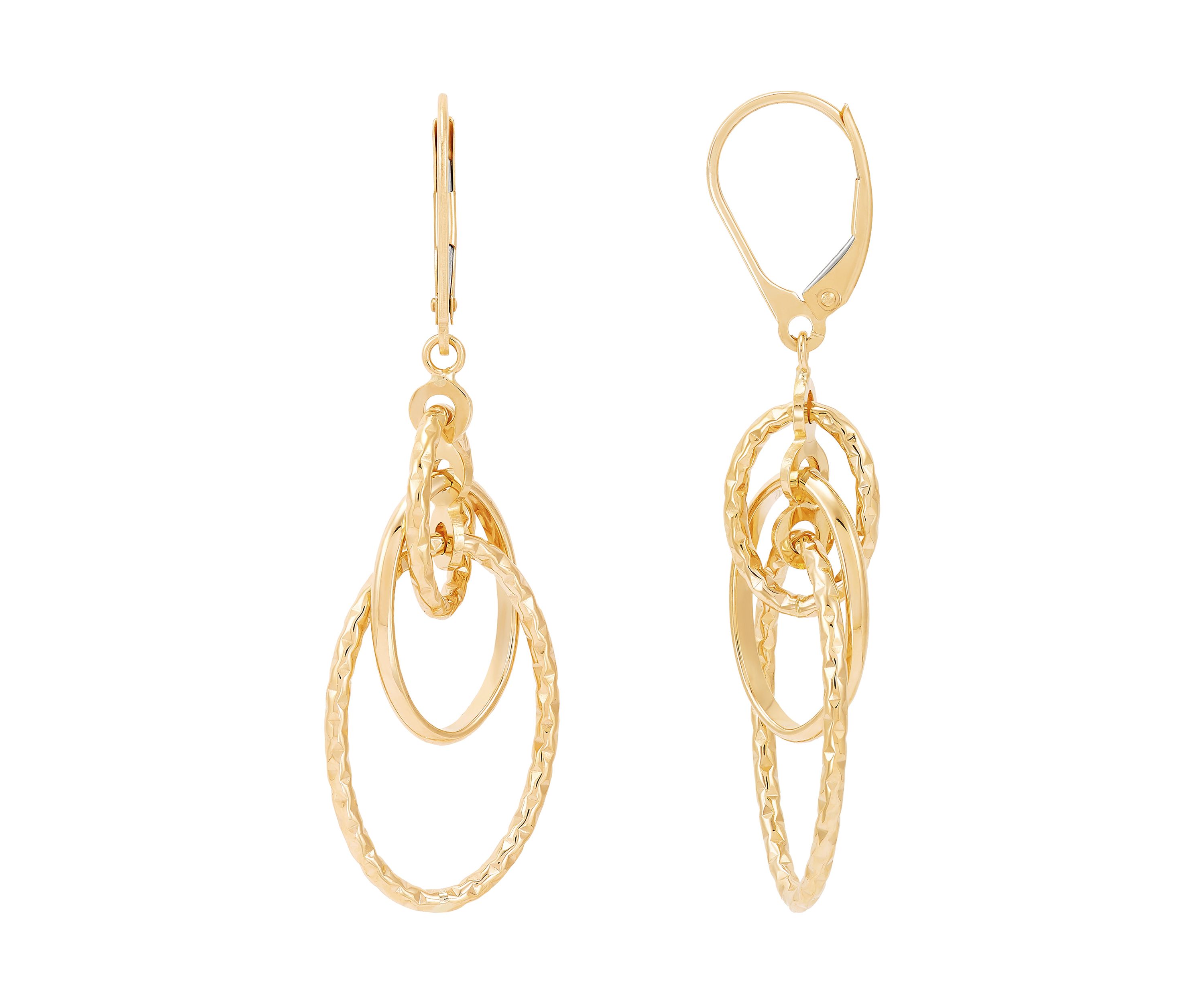 Tube Orbit with Lever Earrings in 10K Yellow Gold