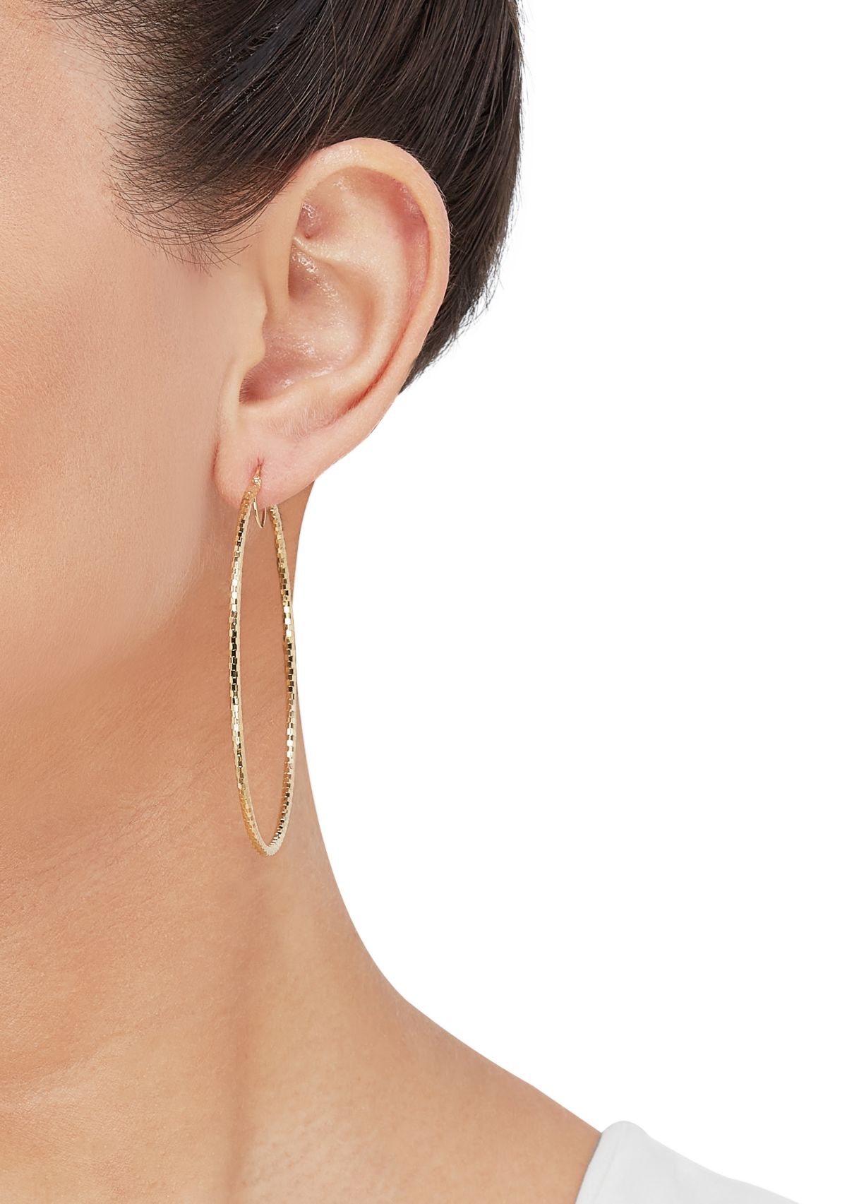 Tube Hoop Earrings in 10K Yellow Gold