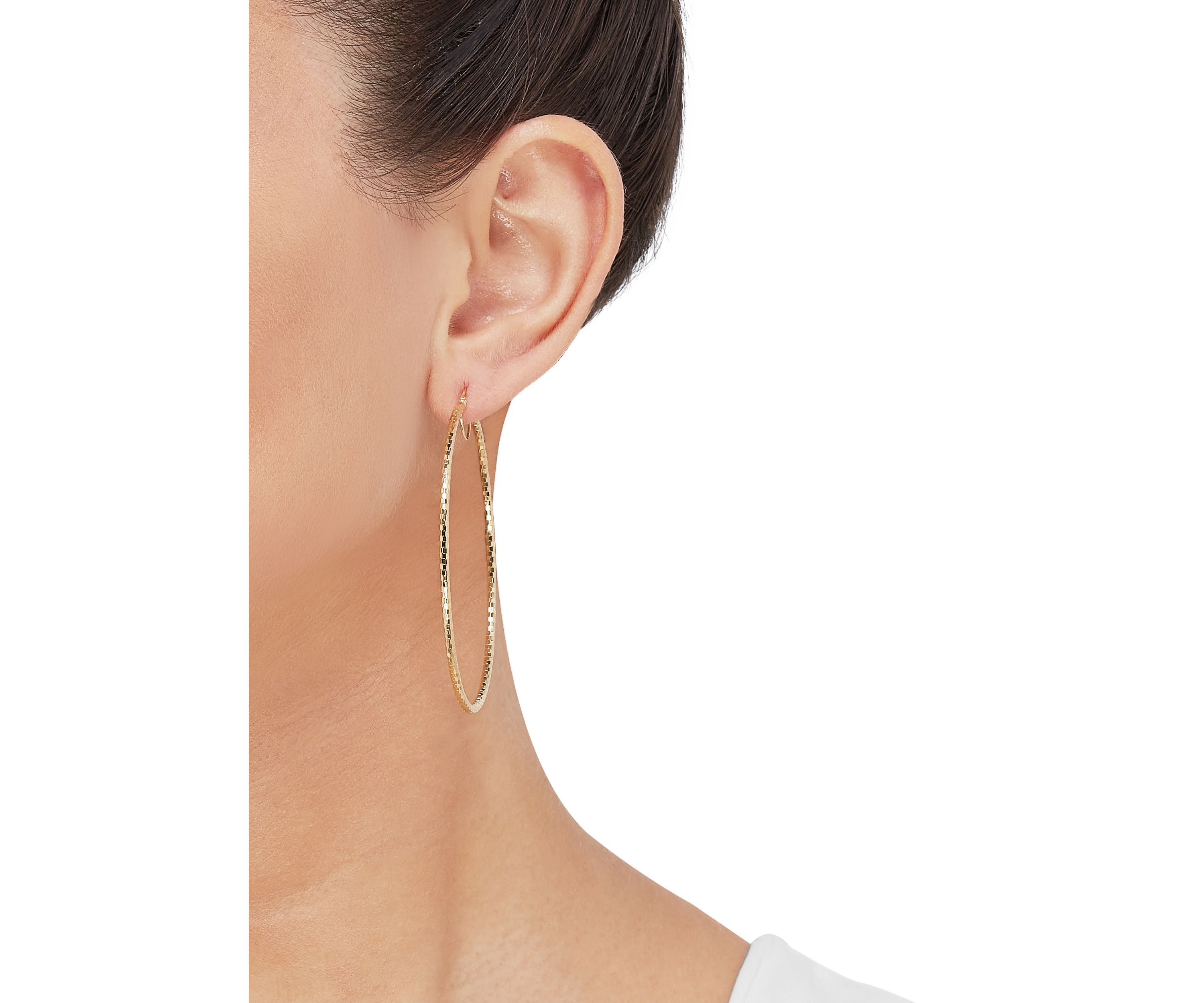 Tube Hoop Earrings in 10K Yellow Gold
