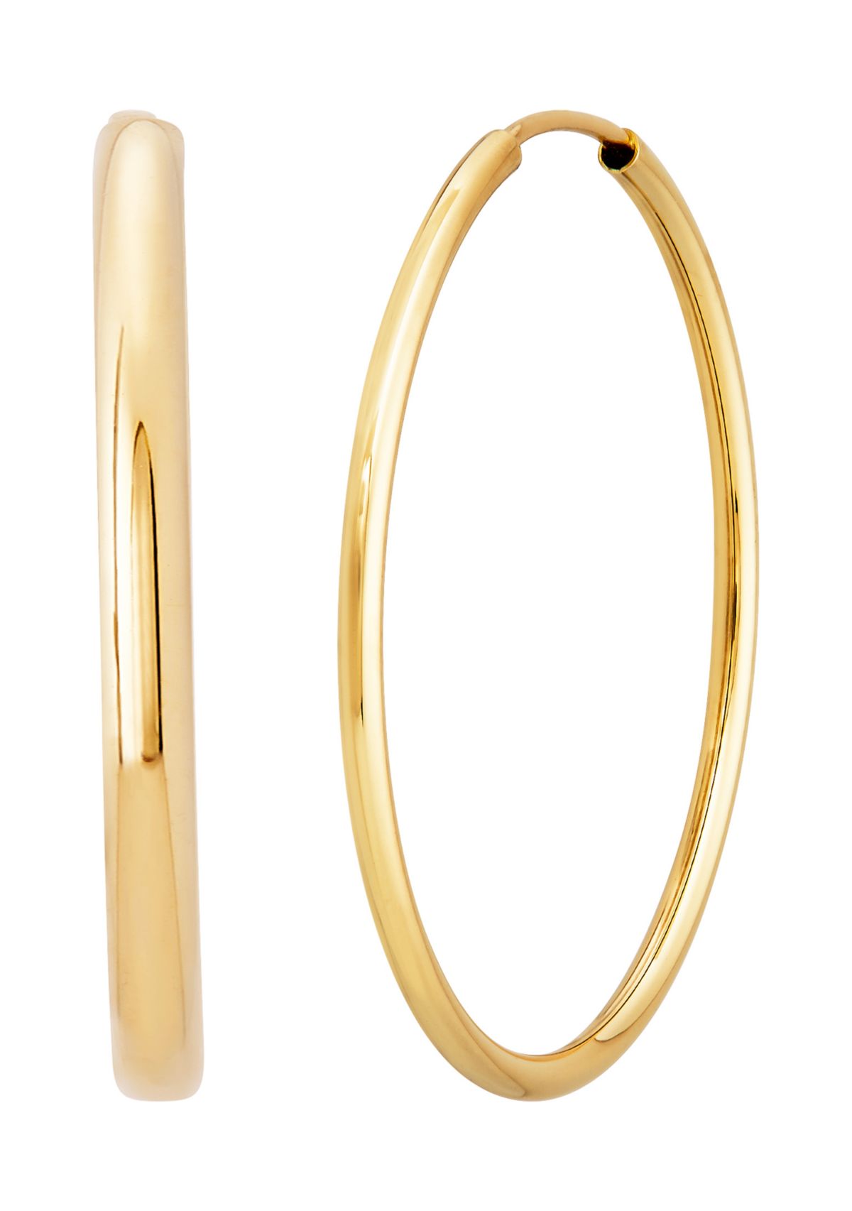 Endless Tube Hoop Earrings in 10K Yellow Gold