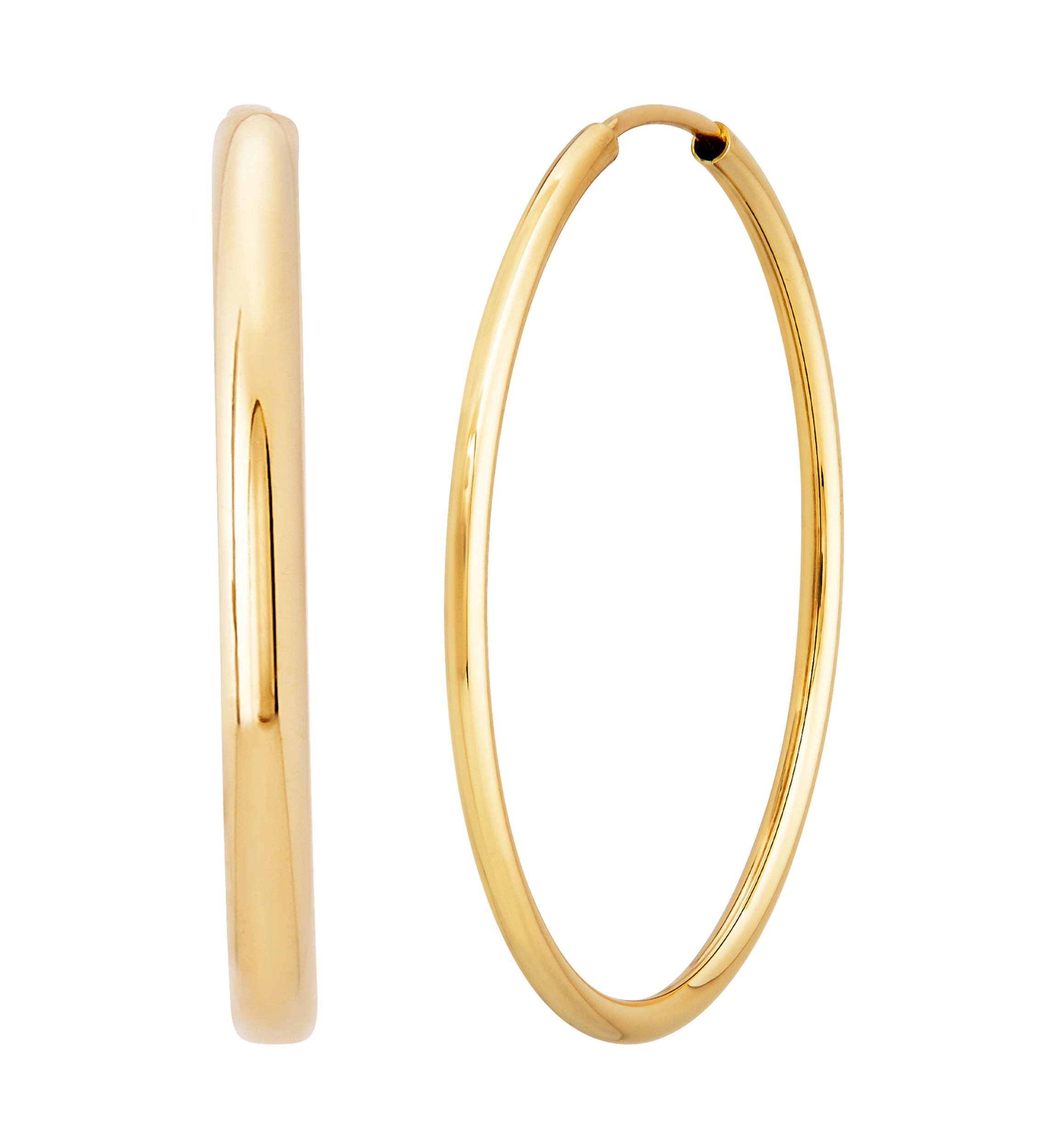 Endless Tube Hoop Earrings in 10K Yellow Gold